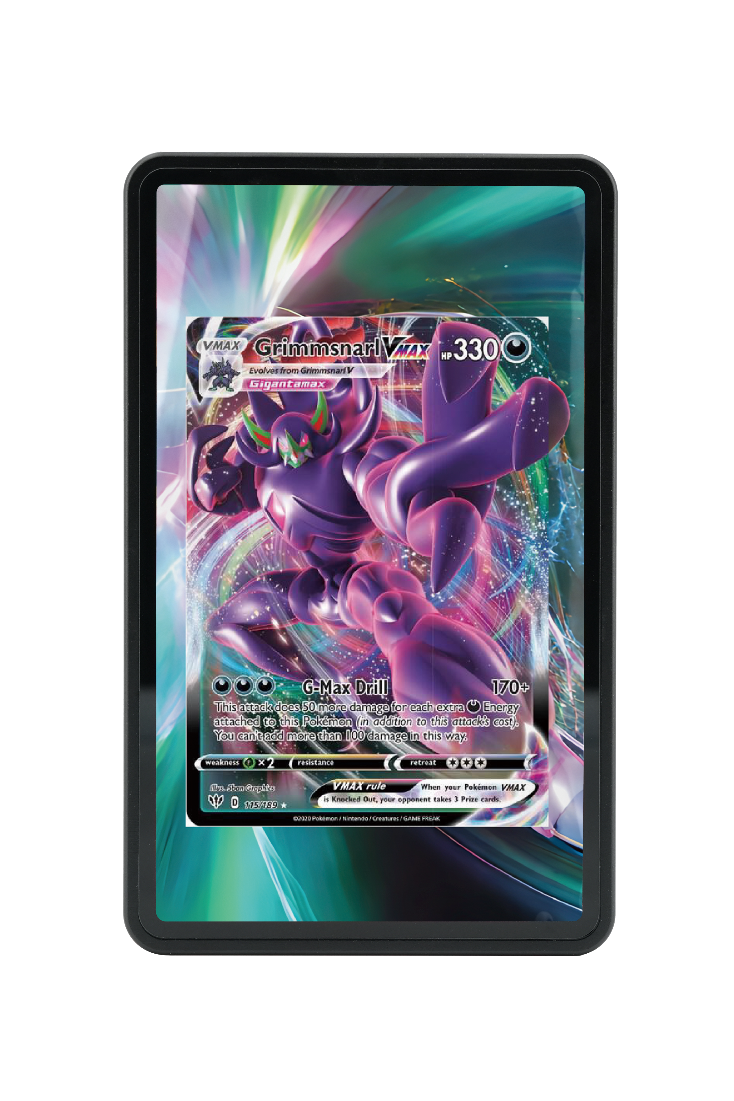 Pokémon TCG Grimmsnarl VMAX Sword & Shield - Darkness Ablaze #115/189 Magnetic Card Holder | Gem Mint Sleeve