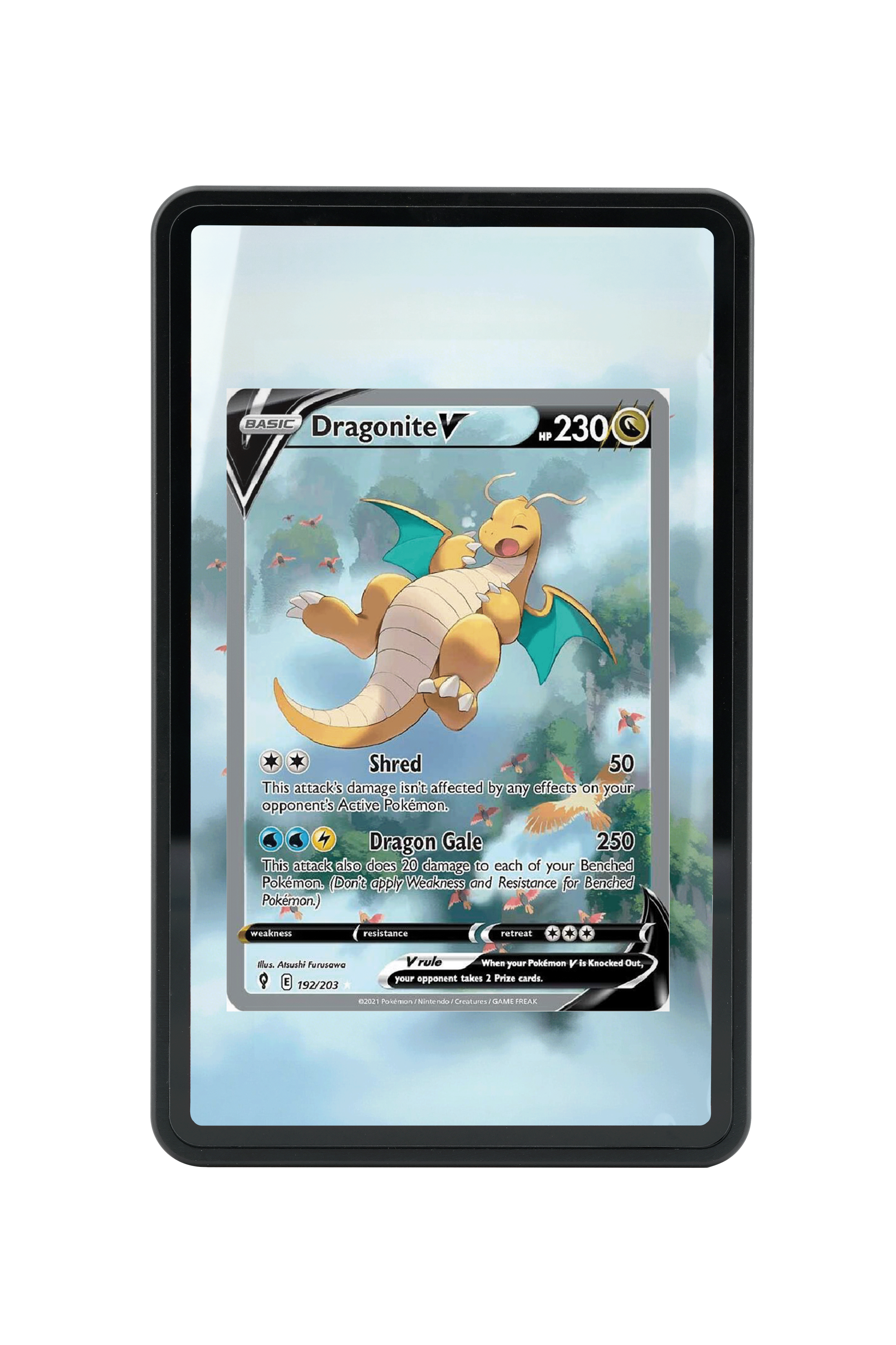 Pokémon TCG Dragonite V (Alternate Full Art) Sword & Shield - Evolving Skies #192/203 Magnetic Card Holder | Gem Mint Sleeve
