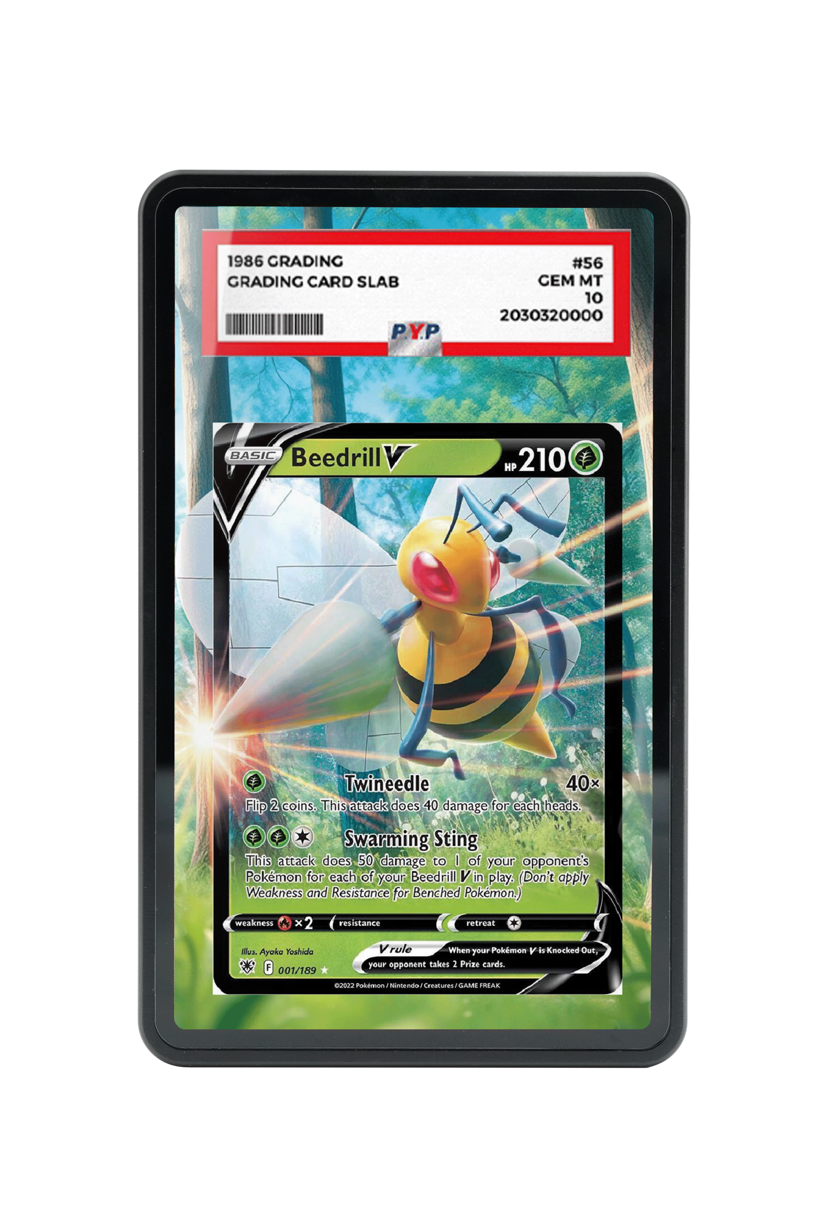 Pokémon TCG Beedrill V Sword & Shield - Astral Radiance #001/189 PSA Grade Case | Gem Mint Sleeve