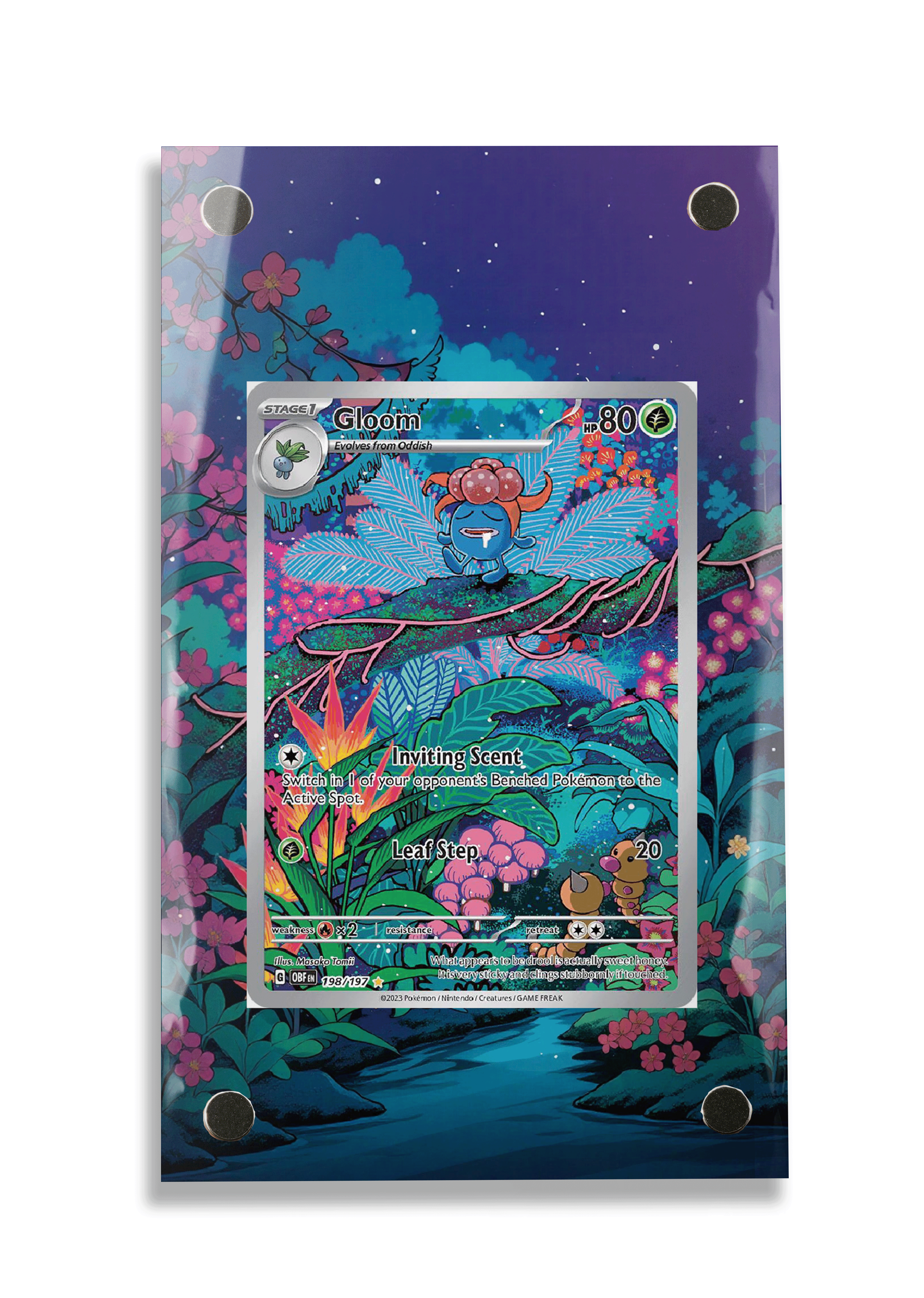 Pokémon TCG Gloom Scarlet & Violet - Obsidian Flames #198/197 Display Frame | Gem Mint Sleeve