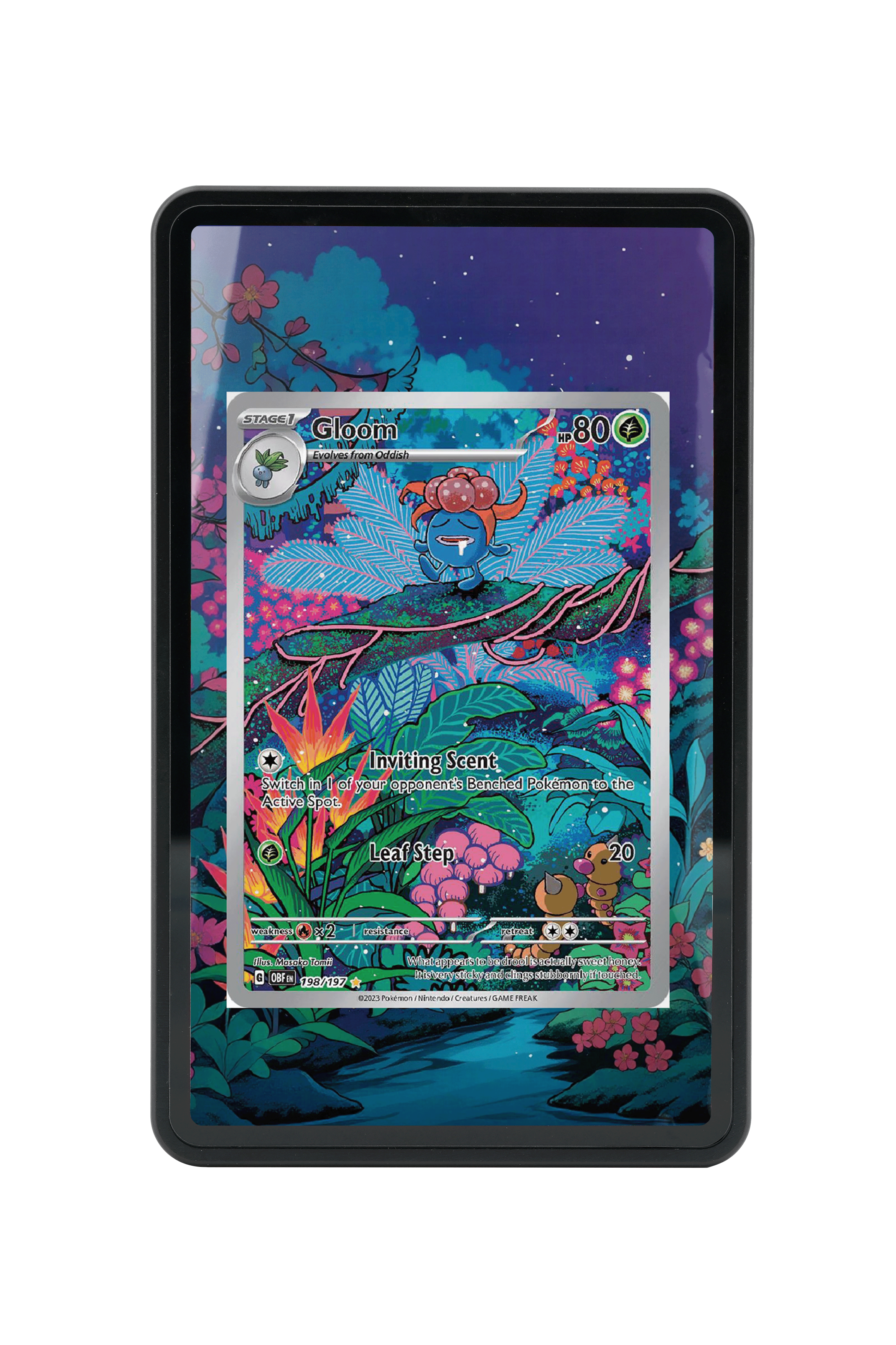 Pokémon TCG Gloom Scarlet & Violet - Obsidian Flames #198/197 Magnetic Card Holder | Gem Mint Sleeve