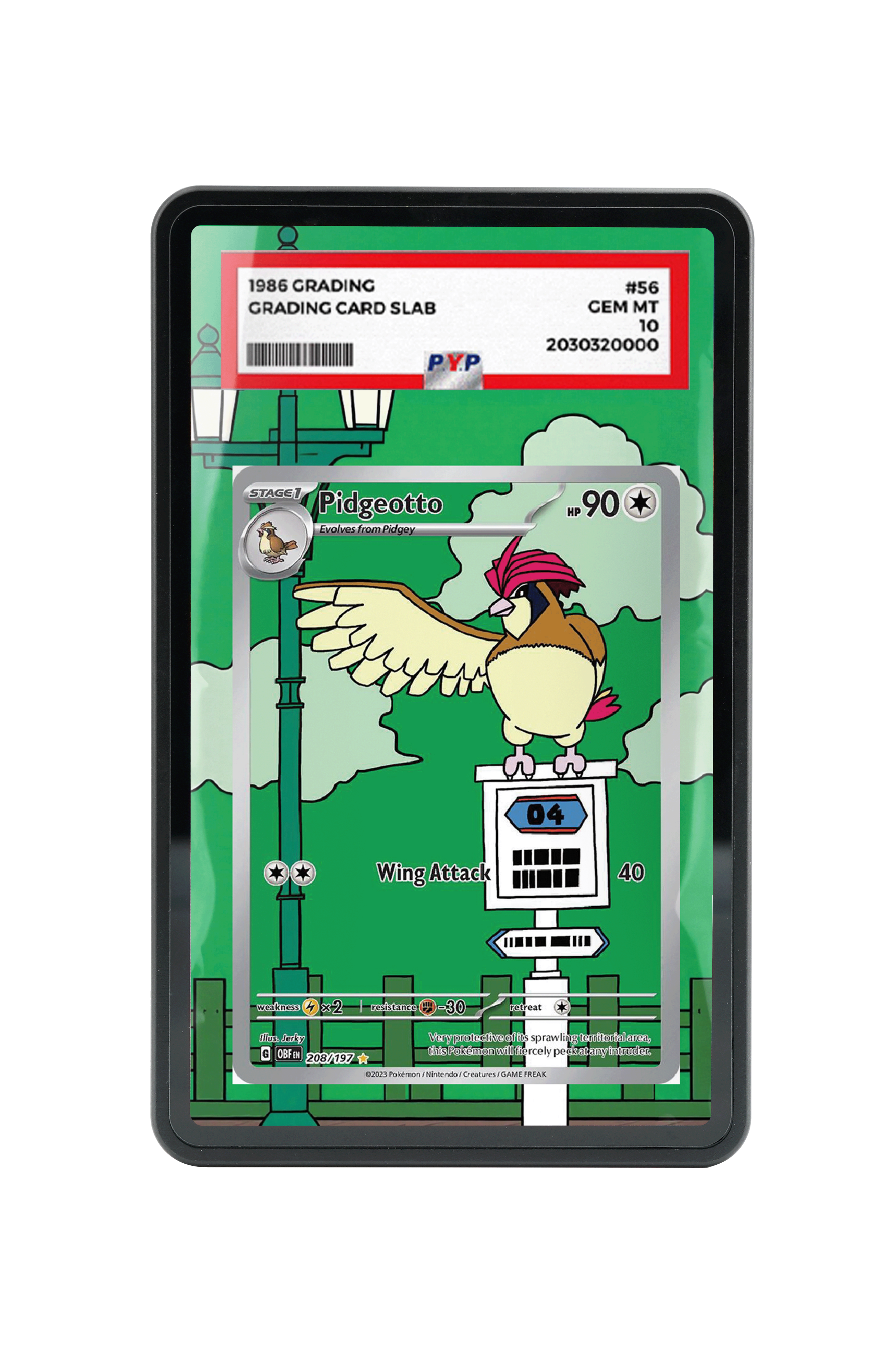 Pokémon TCG Pidgeotto Scarlet & Violet - Obsidian Flames #208/197 PSA Grade Case | Gem Mint Sleeve