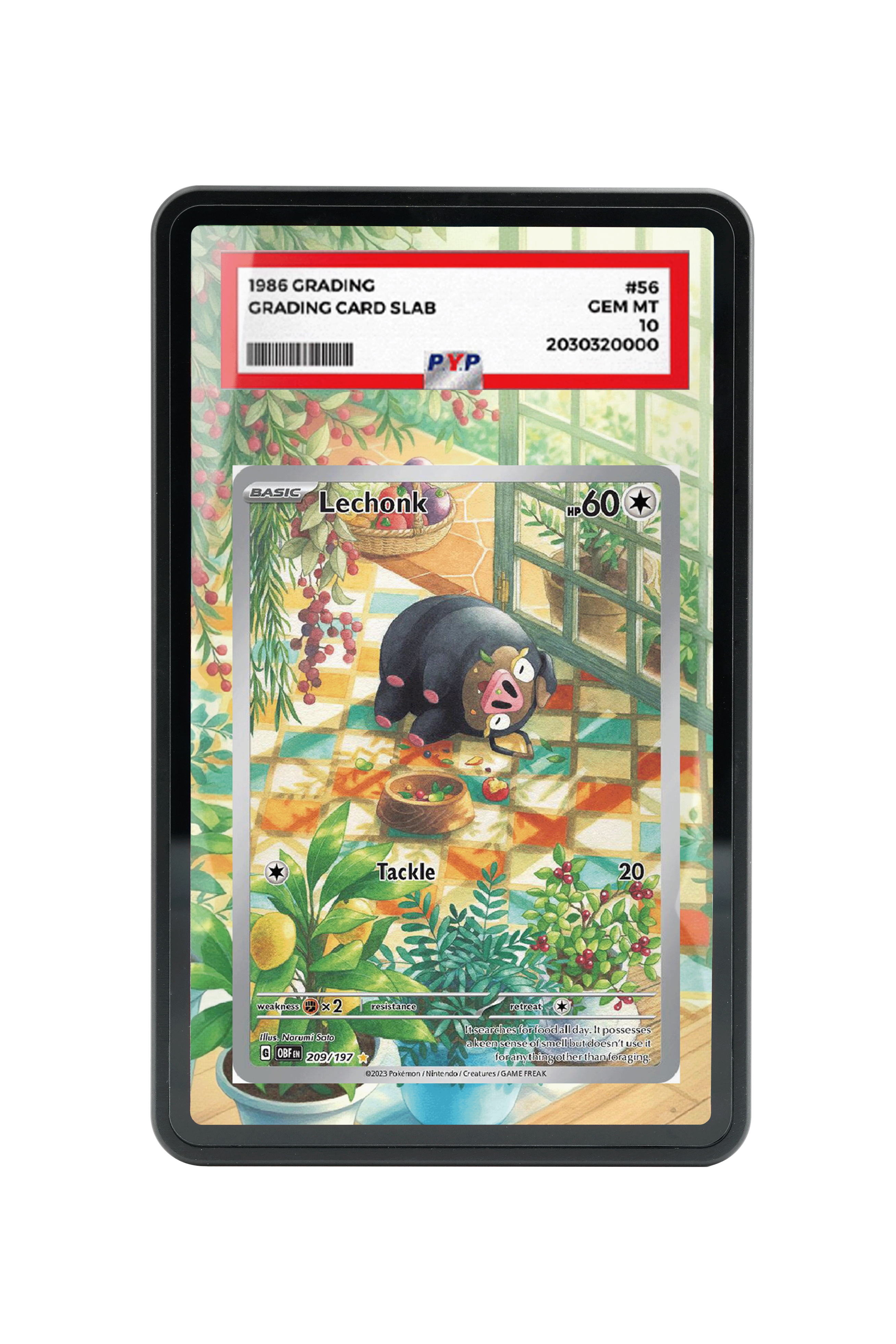 Pokémon TCG Lechonk Scarlet & Violet - Obsidian Flames #209/197 PSA Grade Case | Gem Mint Sleeve