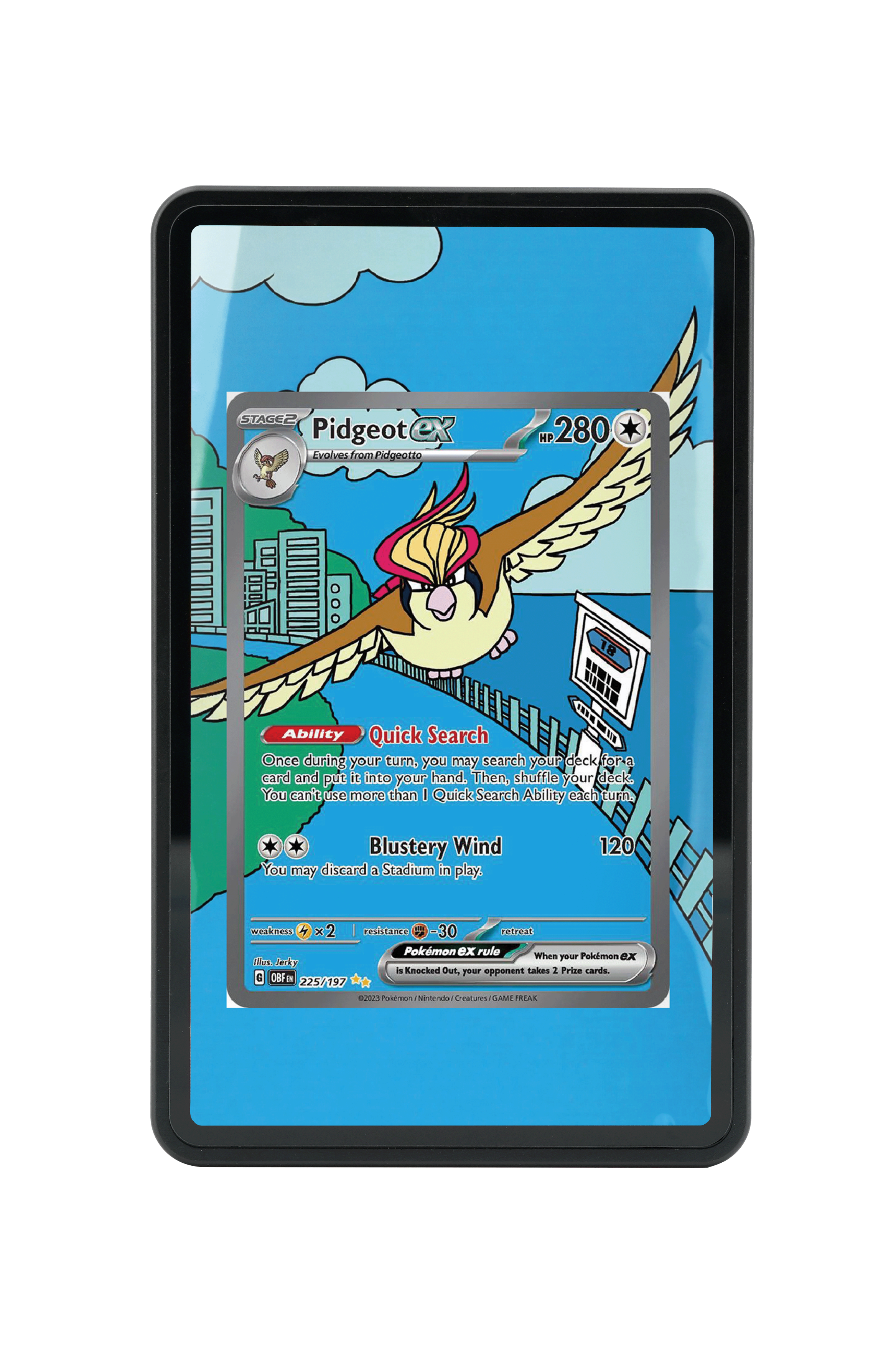 Pokémon TCG Pidgeot ex Scarlet & Violet - Obsidian Flames #225/197 Magnetic Card Holder | Gem Mint Sleeve