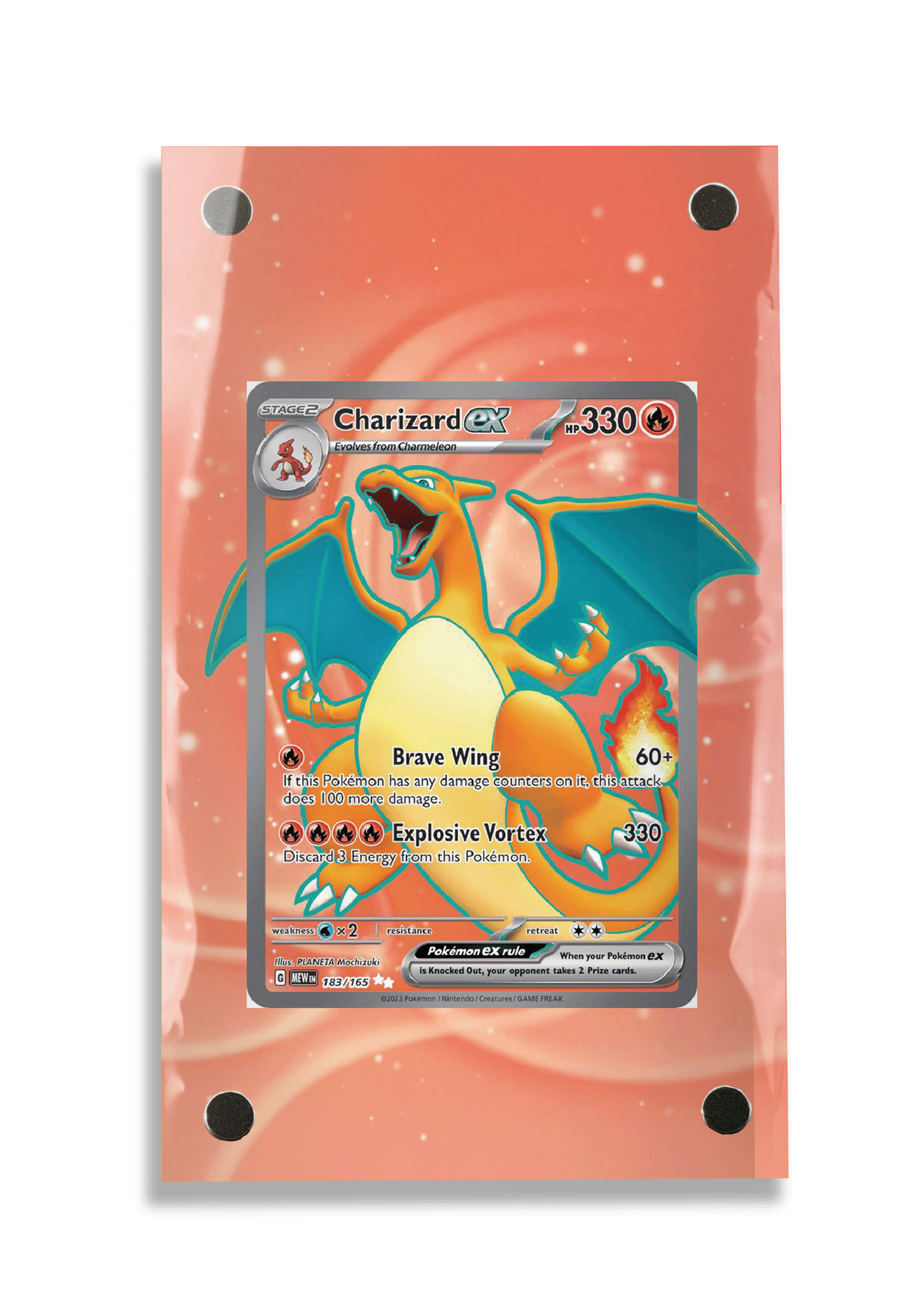 Pokémon TCG Charizard ex Scarlet & Violet - Scarlet & Violet 151 #183/165 Display Frame | Gem Mint Sleeve