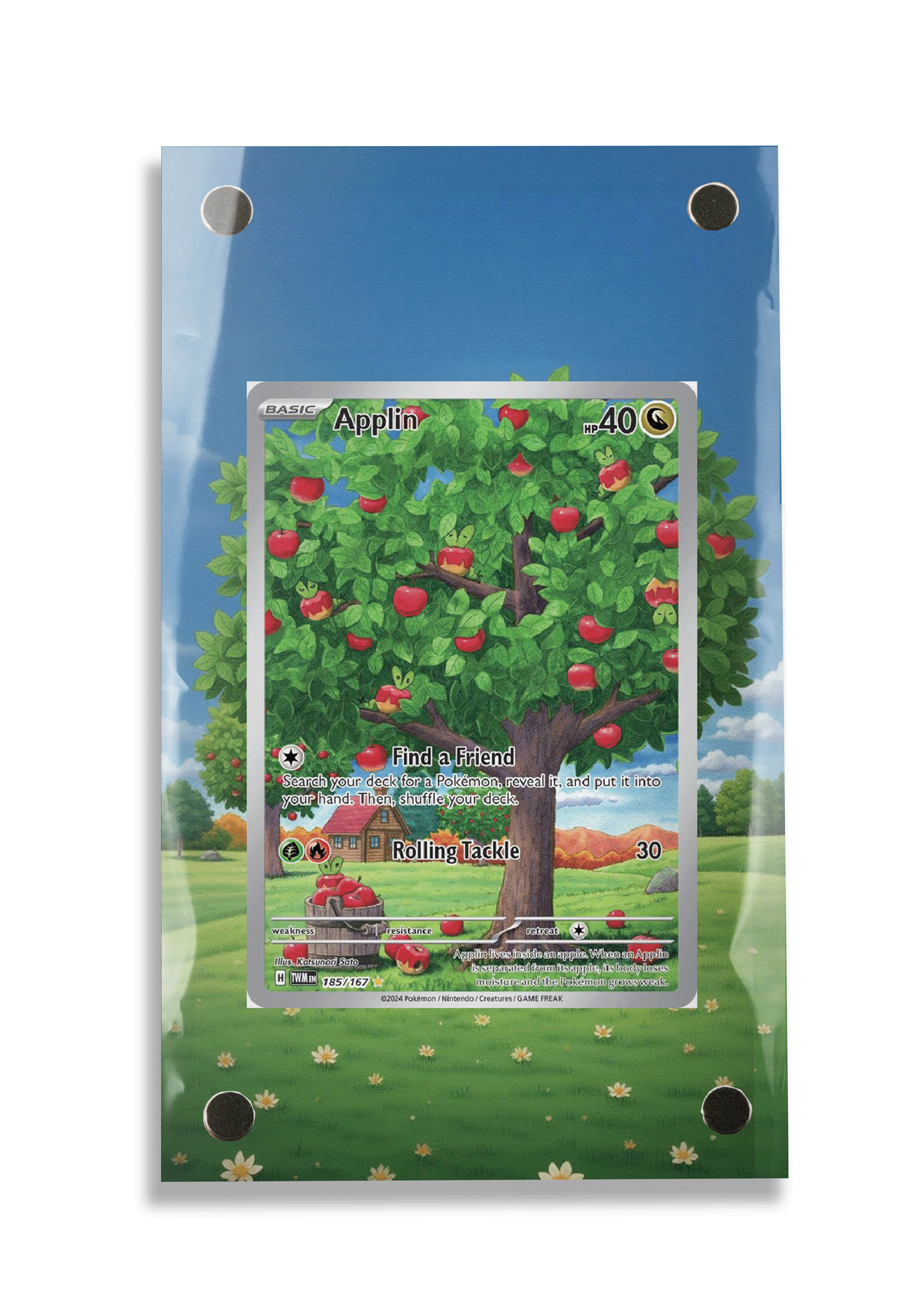 Pokémon TCG Applin Scarlet & Violet - Twilight Masquerade #185/167 Display Frame | Gem Mint Sleeve