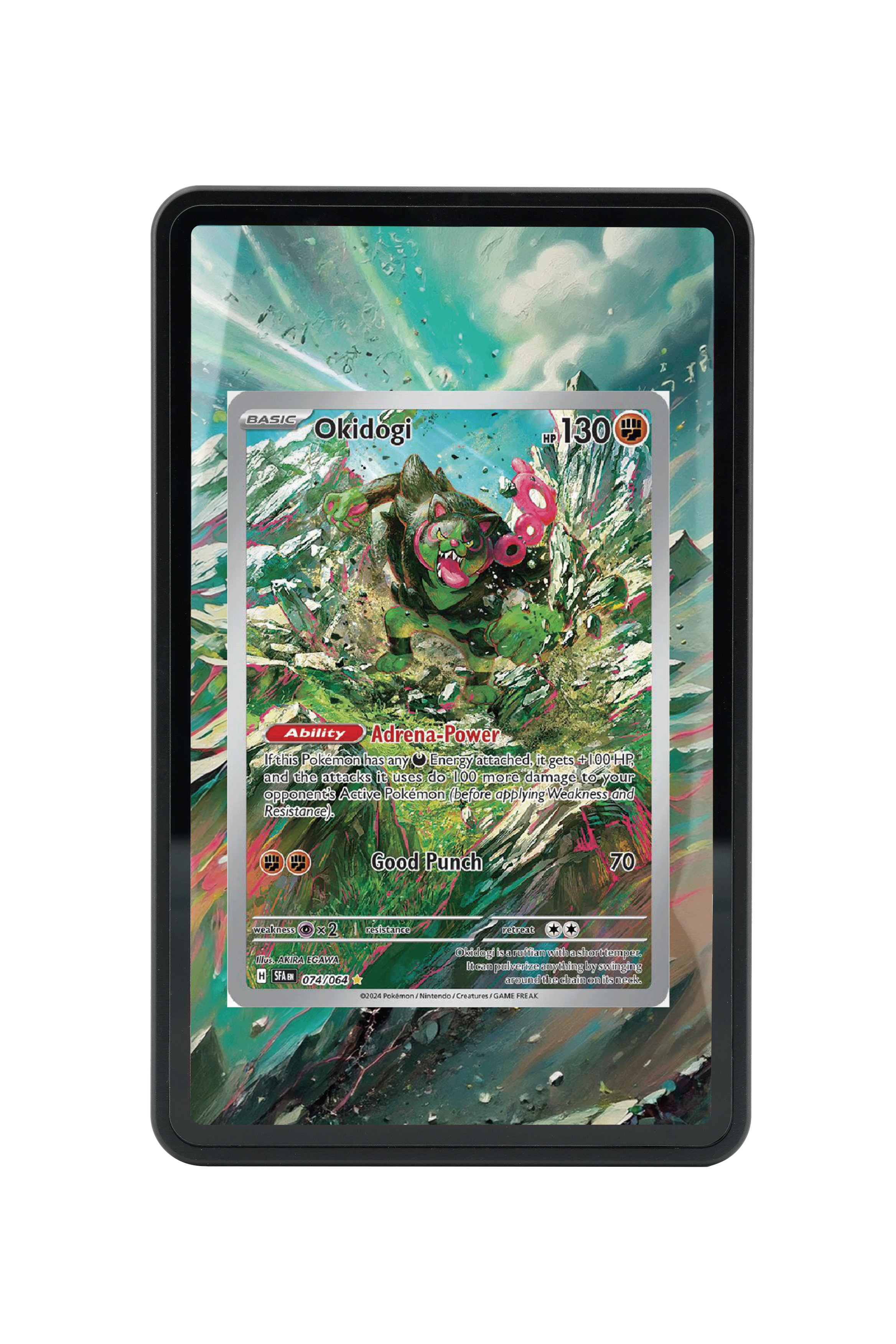 Pokémon TCG Okidogi Scarlet & Violet - Shrouded Fable #074/064 Magnetic Card Holder | Gem Mint Sleeve