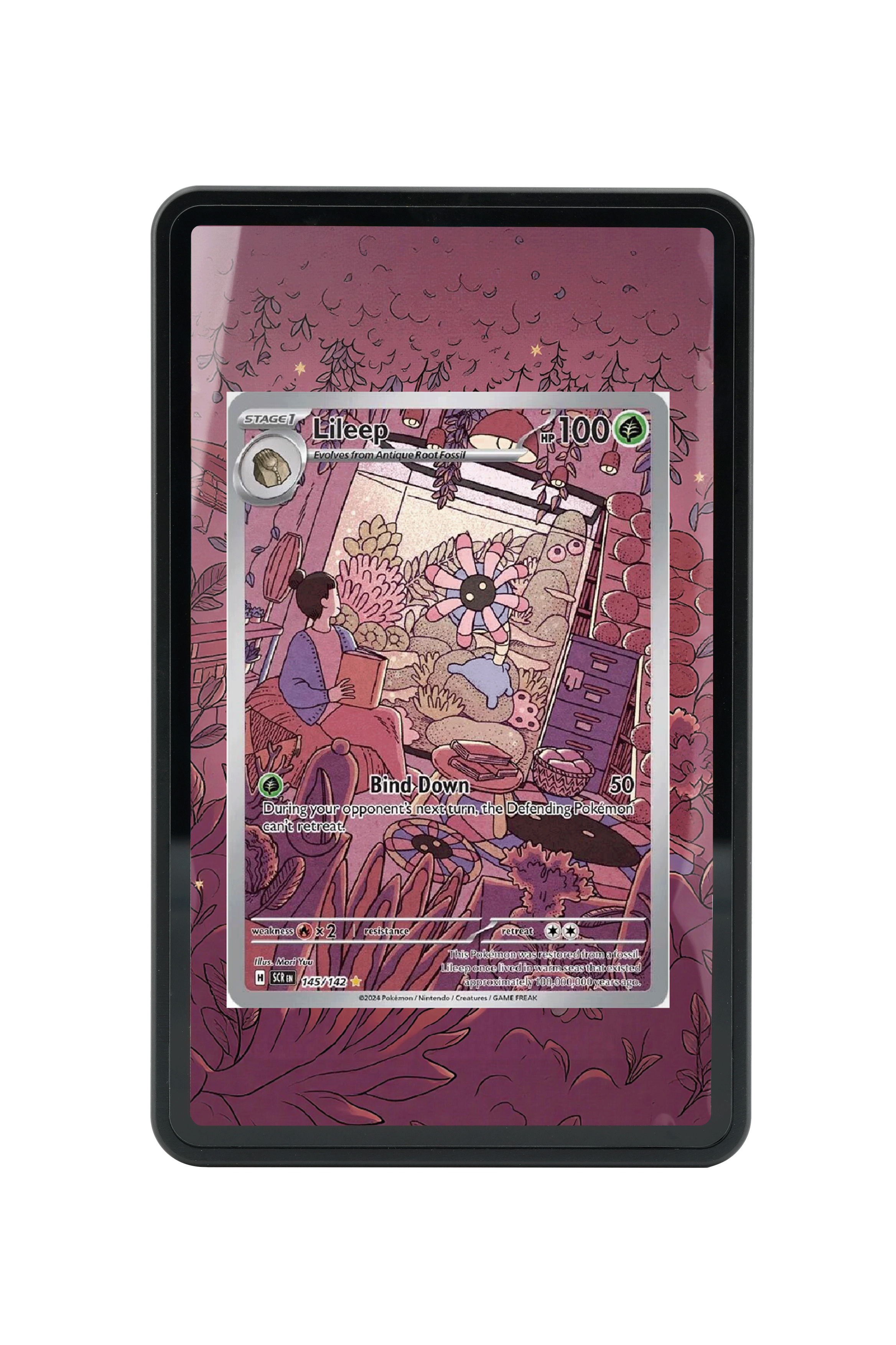 Pokémon TCG Lileep Scarlet & Violet - Stellar Crown #145/142 Magnetic Card Holder | Gem Mint Sleeve