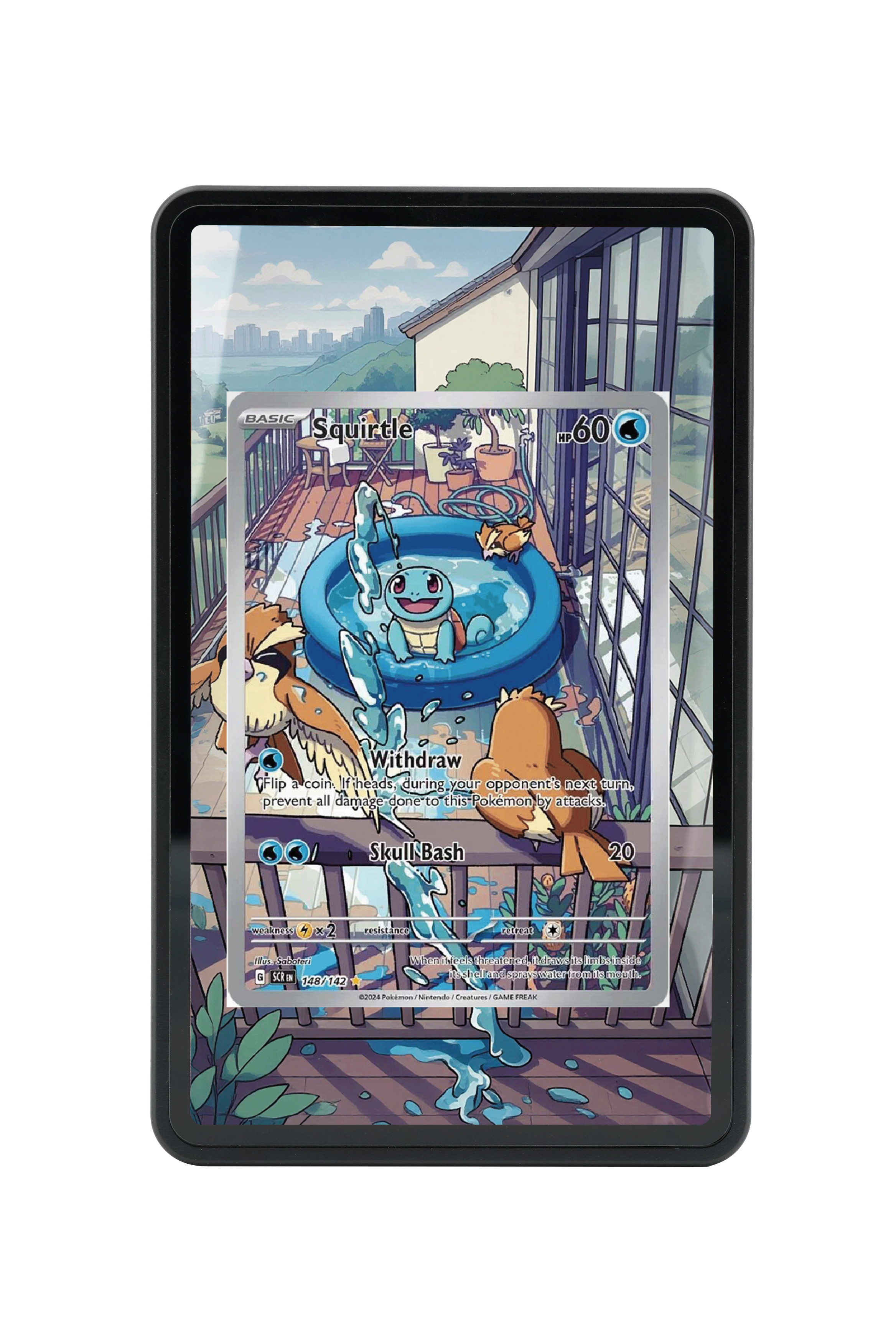 Pokémon TCG Squirtle Scarlet & Violet - Stellar Crown #148/142 Magnetic Card Holder | Gem Mint Sleeve