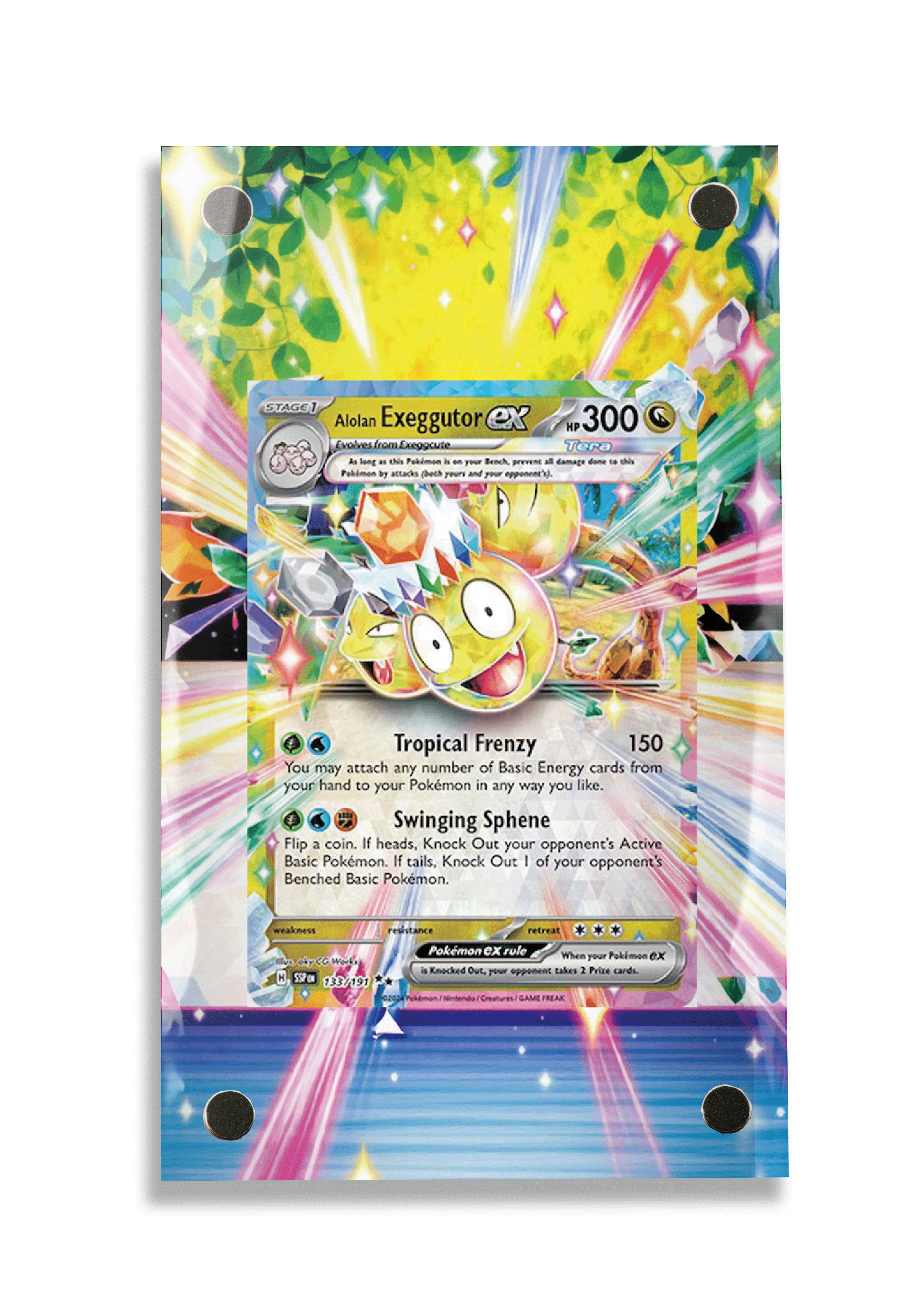 Pokémon TCG Alolan Exeggutor ex Scarlet & Violet - Surging Sparks #133/191 Display Frame | Gem Mint Sleeve
