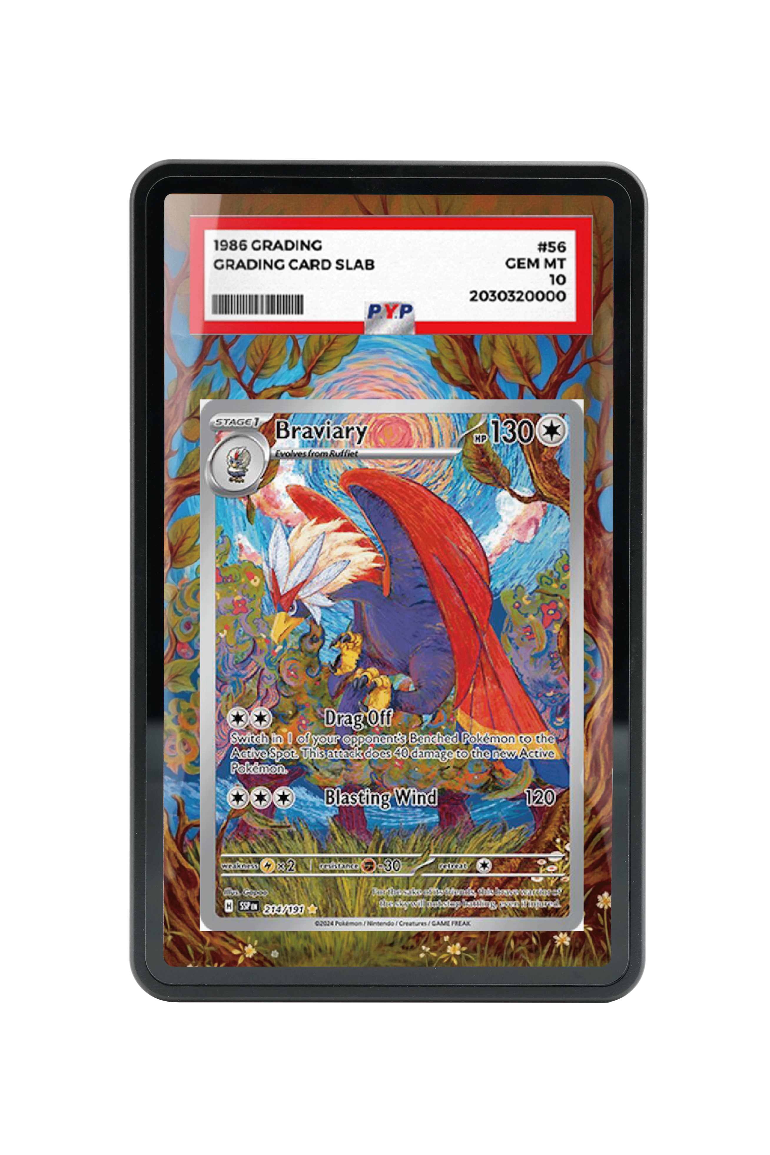 Pokémon TCG Braviary Scarlet & Violet - Surging Sparks #214/191 PSA Grade Case | Gem Mint Sleeve