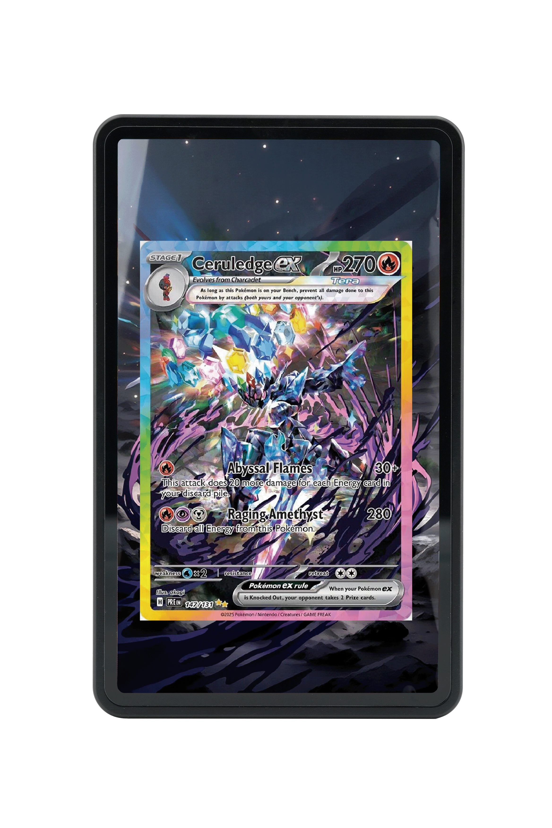 Pokémon TCG Ceruledge ex Scarlet & Violet - Prismatic Evolutions #147/131 Magnetic Card Holder | Gem Mint Sleeve