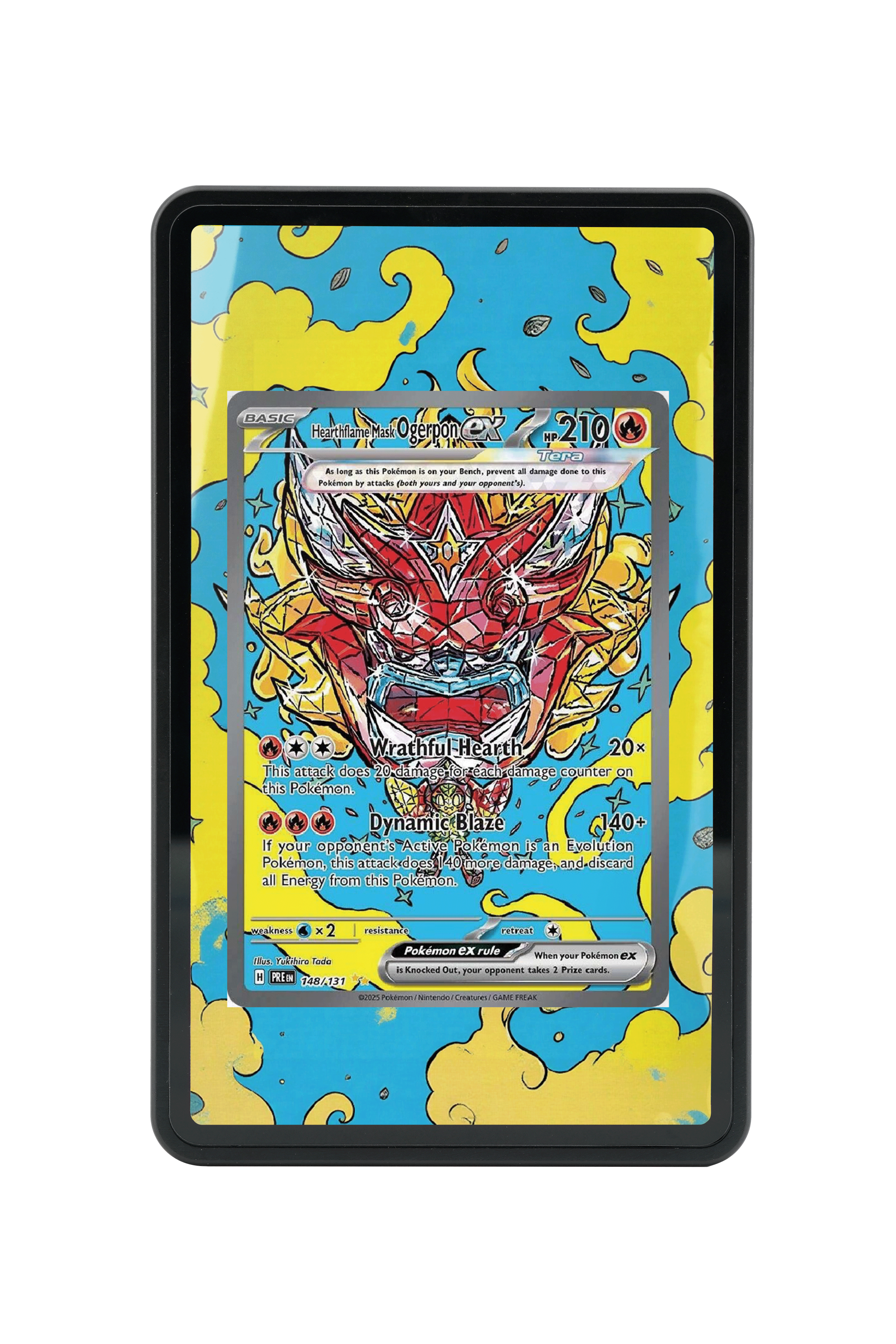 Pokémon TCG Hearthflame Mask Ogerpon ex Scarlet & Violet - Prismatic Evolutions #148/131 Magnetic Card Holder | Gem Mint Sleeve