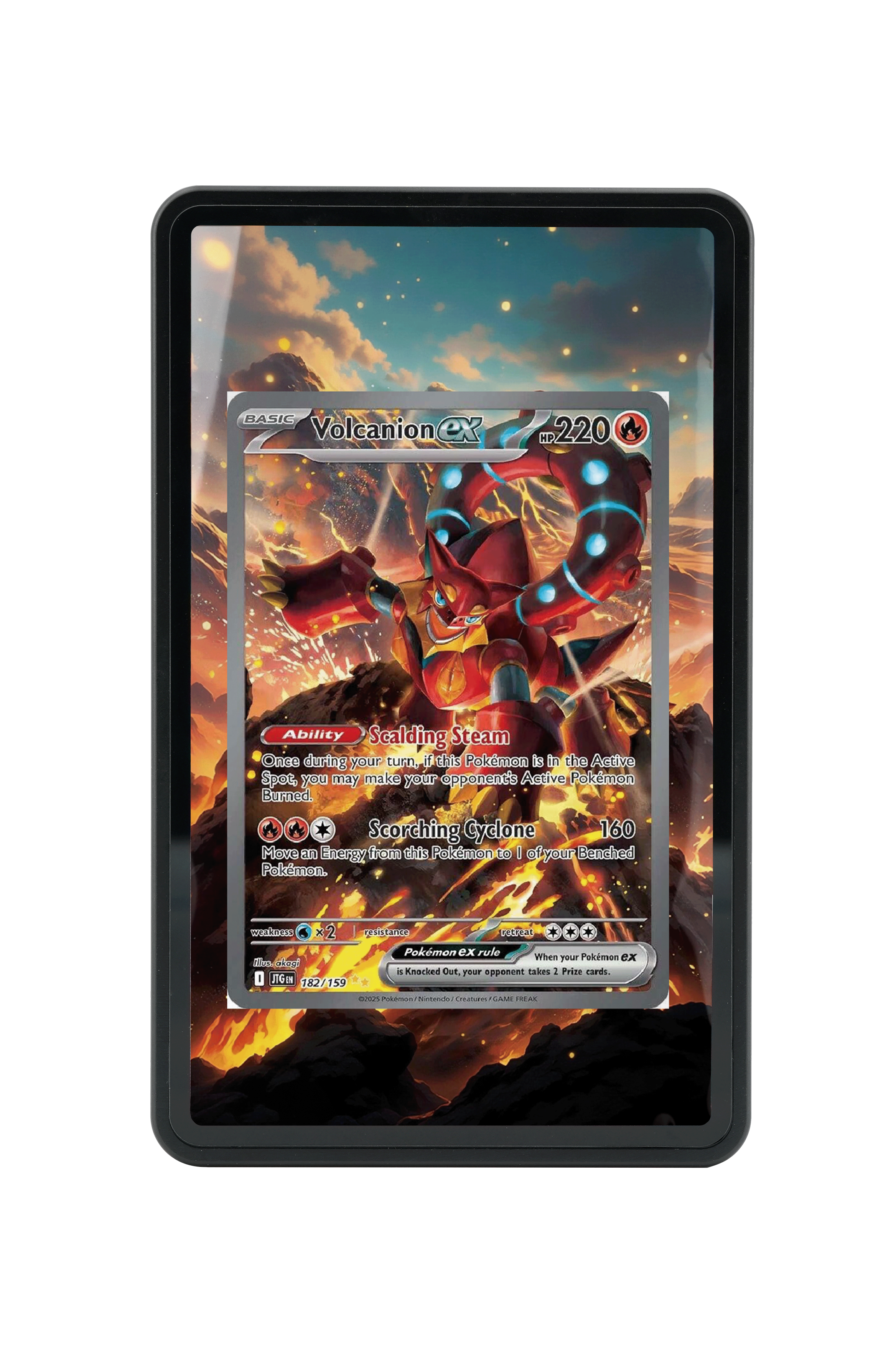 Pokémon TCG Volcanion ex Scarlet & Violet - Journey Together #182/159 Magnetic Card Holder | Gem Mint Sleeve