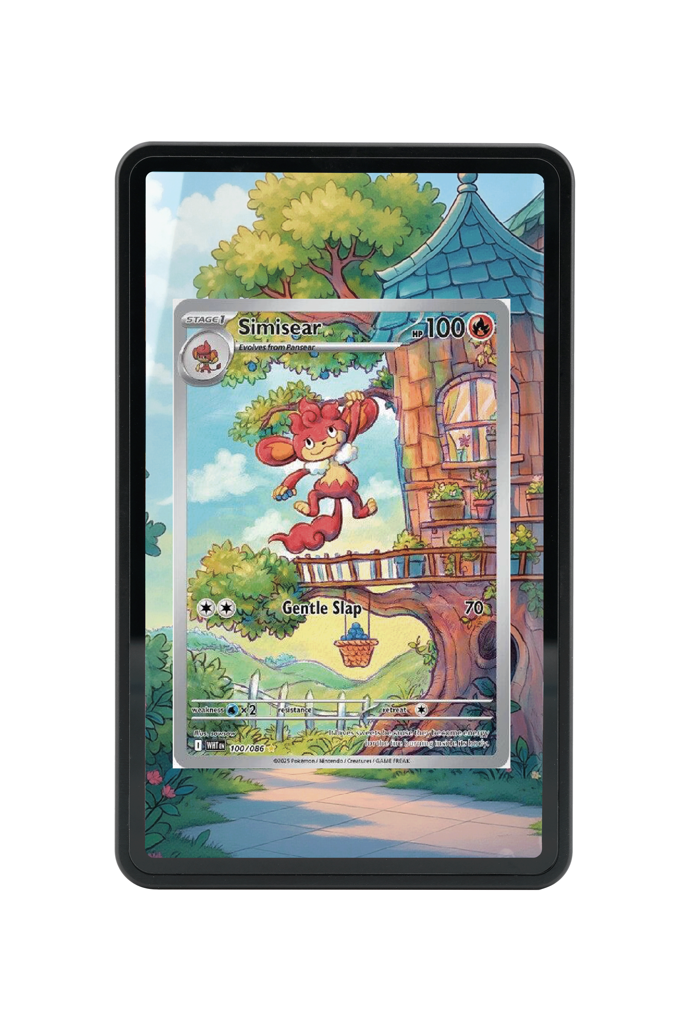 Pokémon TCG Simisear Scarlet & Violet - White Flare #100/086 Magnetic Card Holder | Gem Mint Sleeve