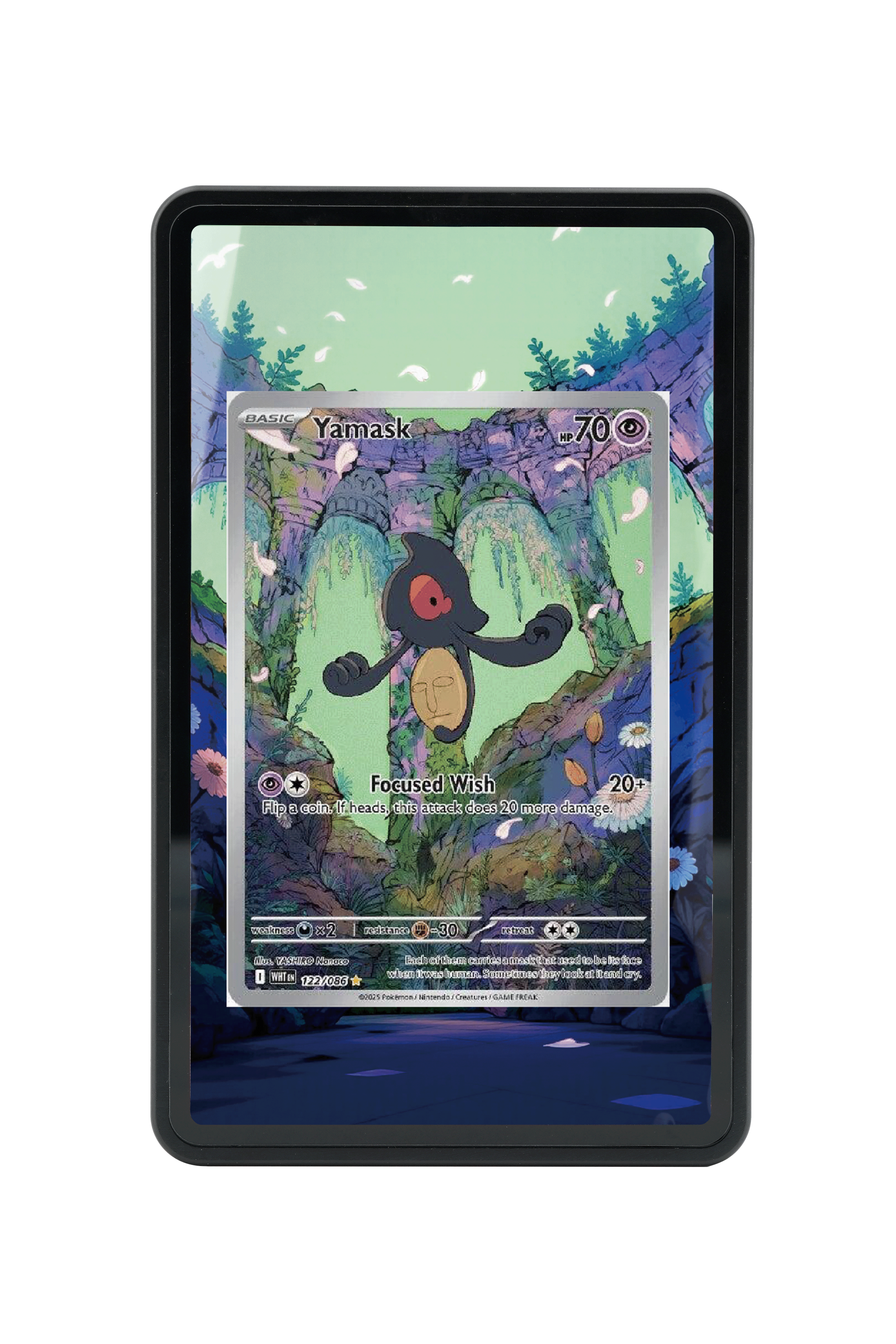 Pokémon TCG Yamask Scarlet & Violet - White Flare #122/086 Magnetic Card Holder | Gem Mint Sleeve