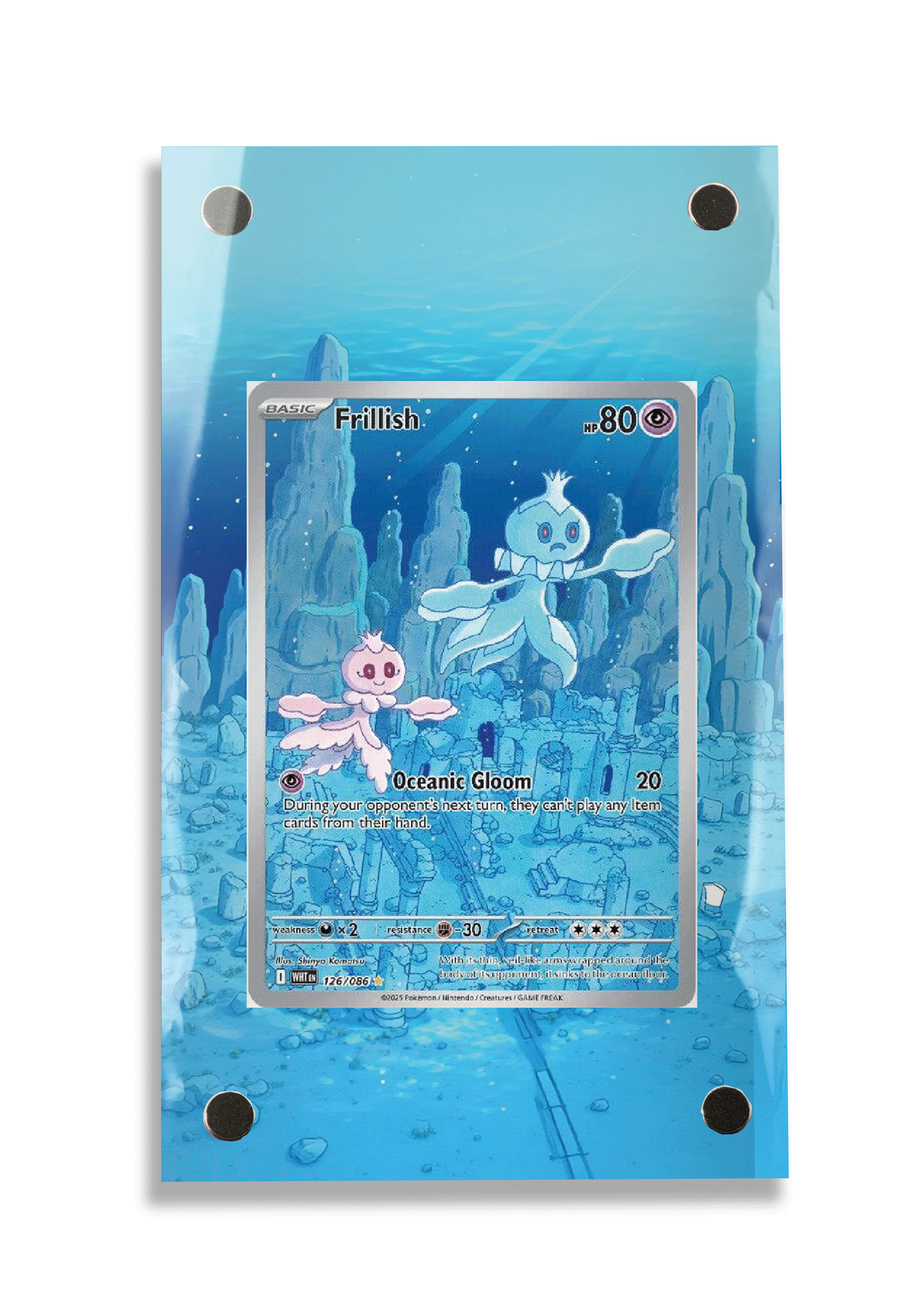 Pokémon TCG Frillish Scarlet & Violet - White Flare #126/086 Display Frame | Gem Mint Sleeve