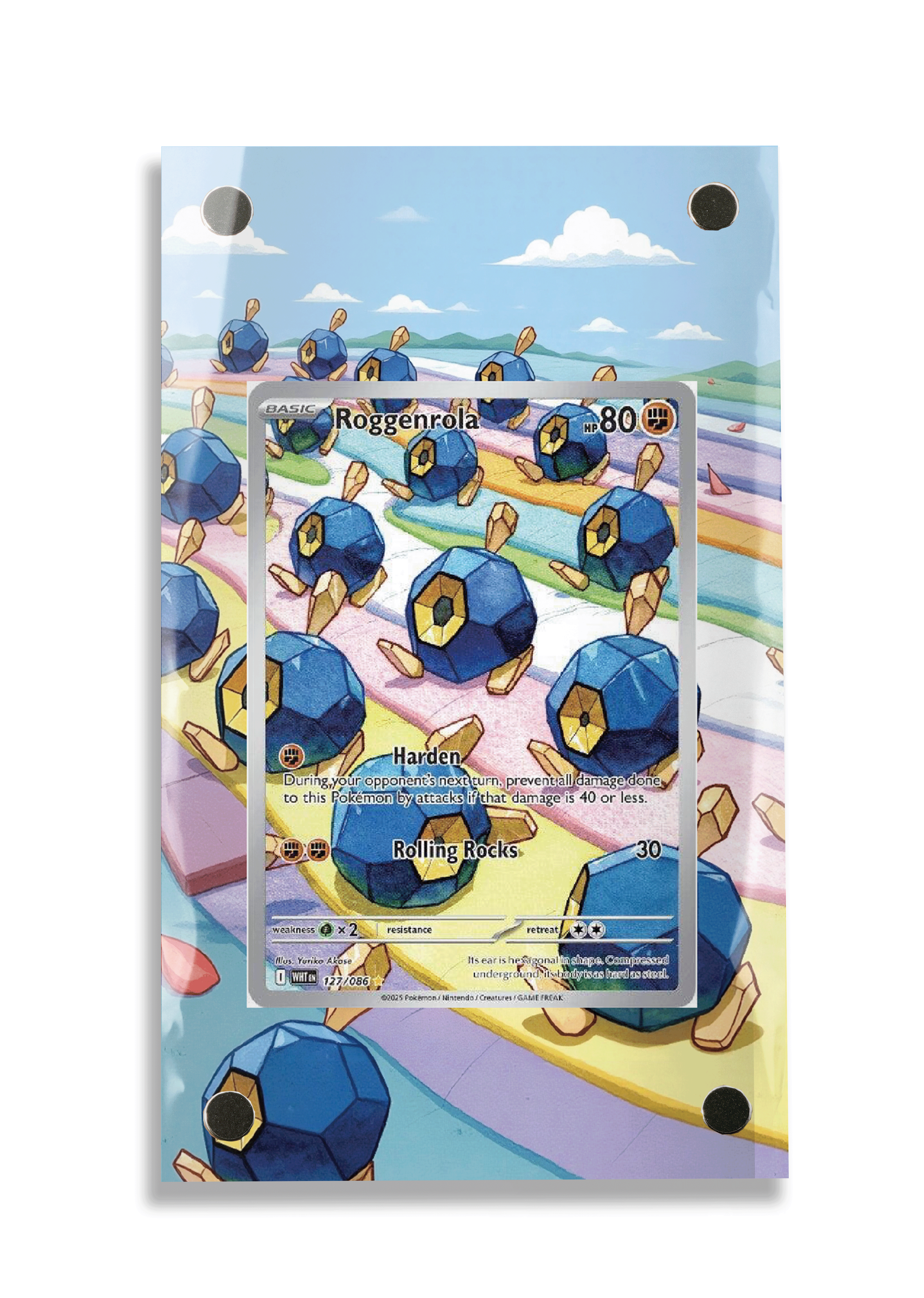 Pokémon TCG Roggenrola Scarlet & Violet - White Flare #127/086 Display Frame | Gem Mint Sleeve