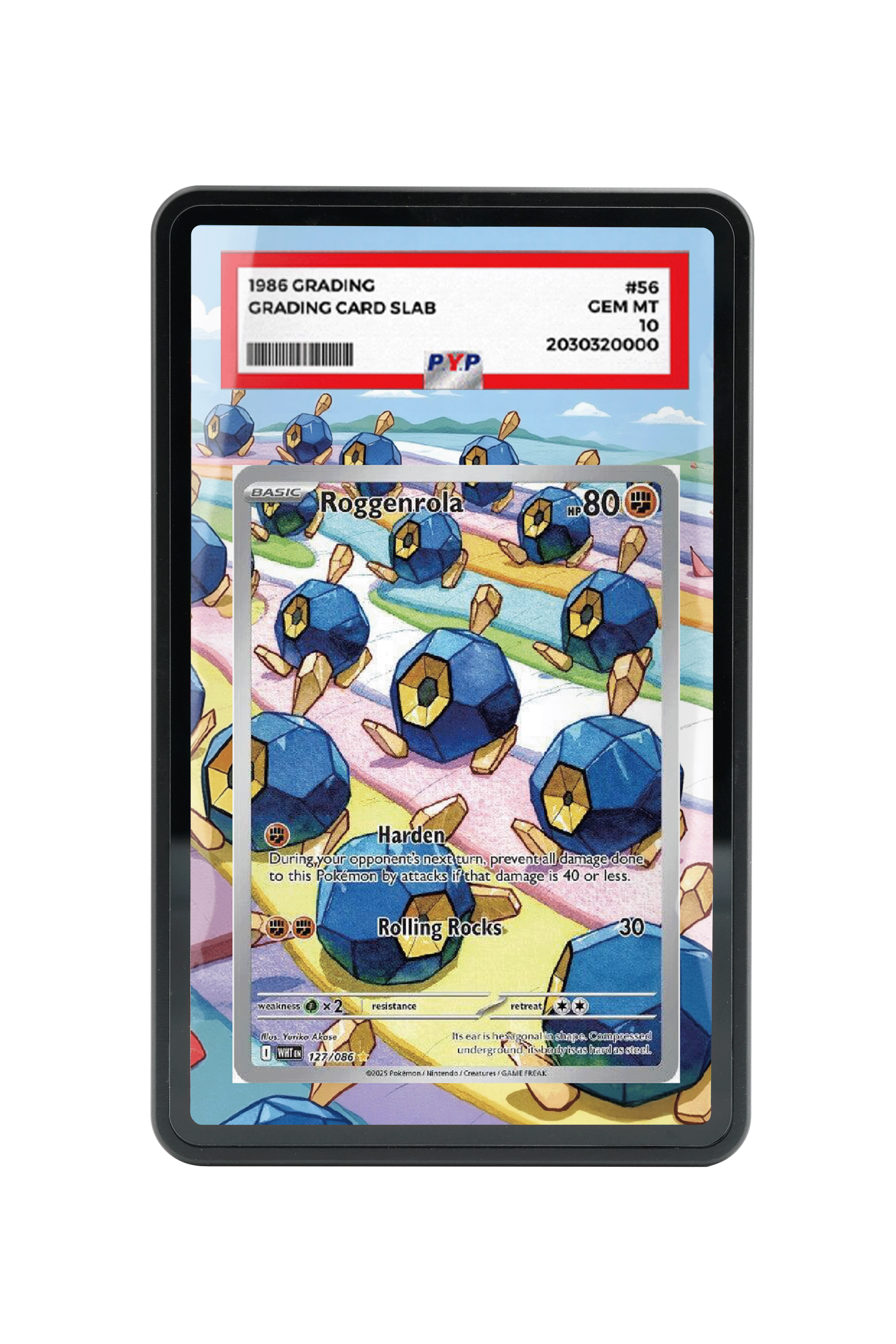 Pokémon TCG Roggenrola Scarlet & Violet - White Flare #127/086 PSA Grade Case | Gem Mint Sleeve