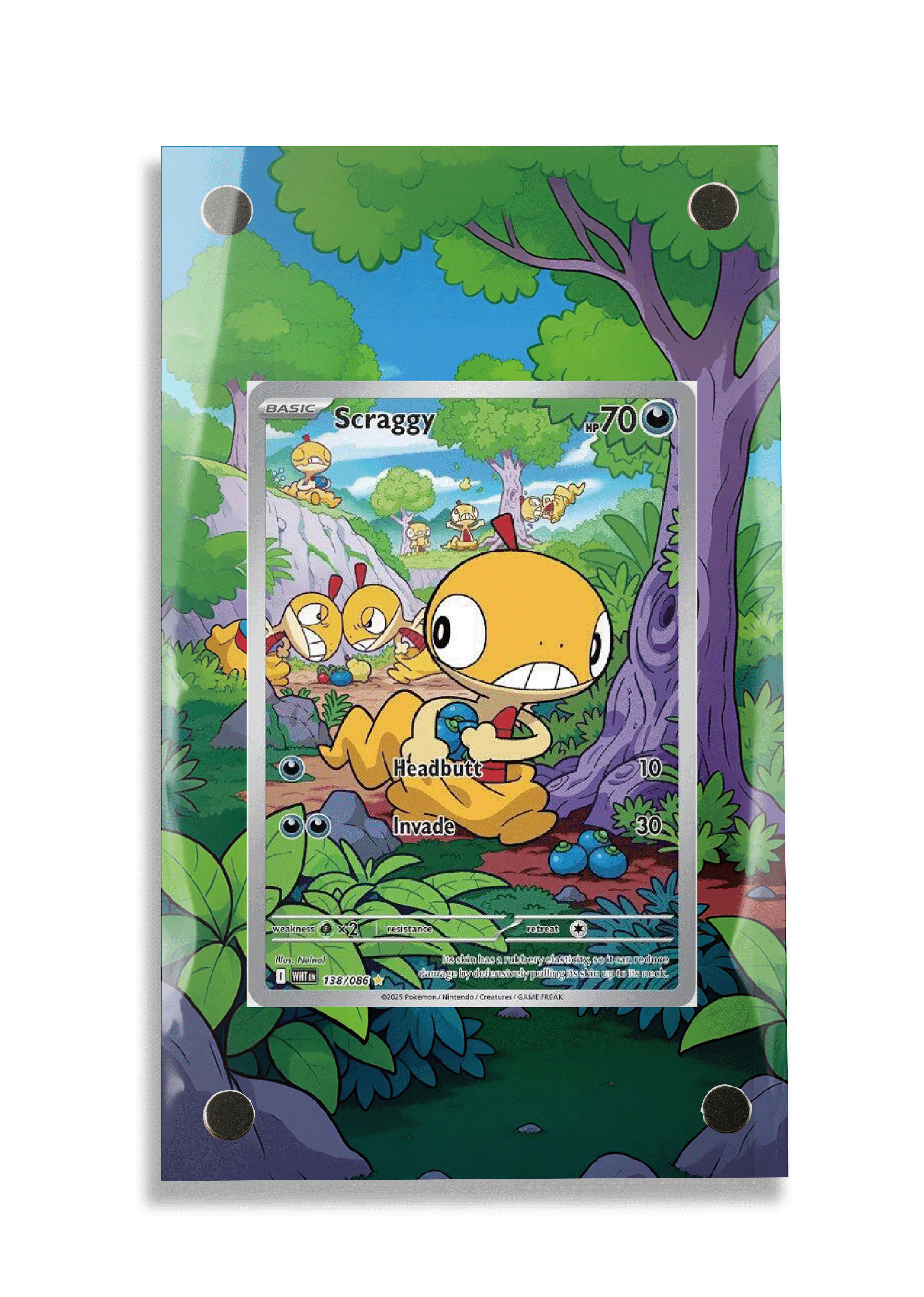Pokémon TCG Scraggy Scarlet & Violet - White Flare #138/086 Display Frame | Gem Mint Sleeve