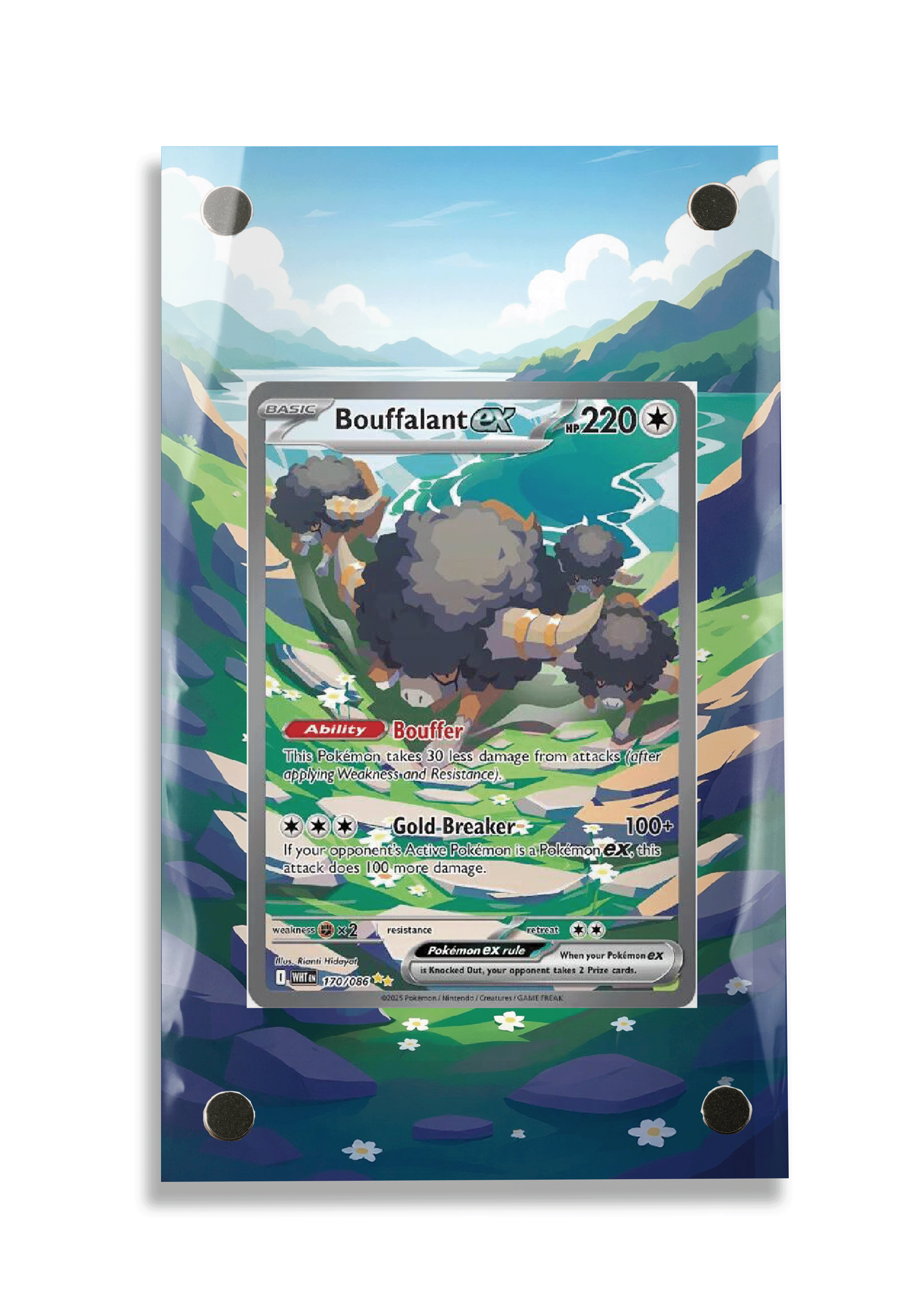 Pokémon TCG Bouffalant ex Scarlet & Violet - White Flare #170/086 Display Frame | Gem Mint Sleeve