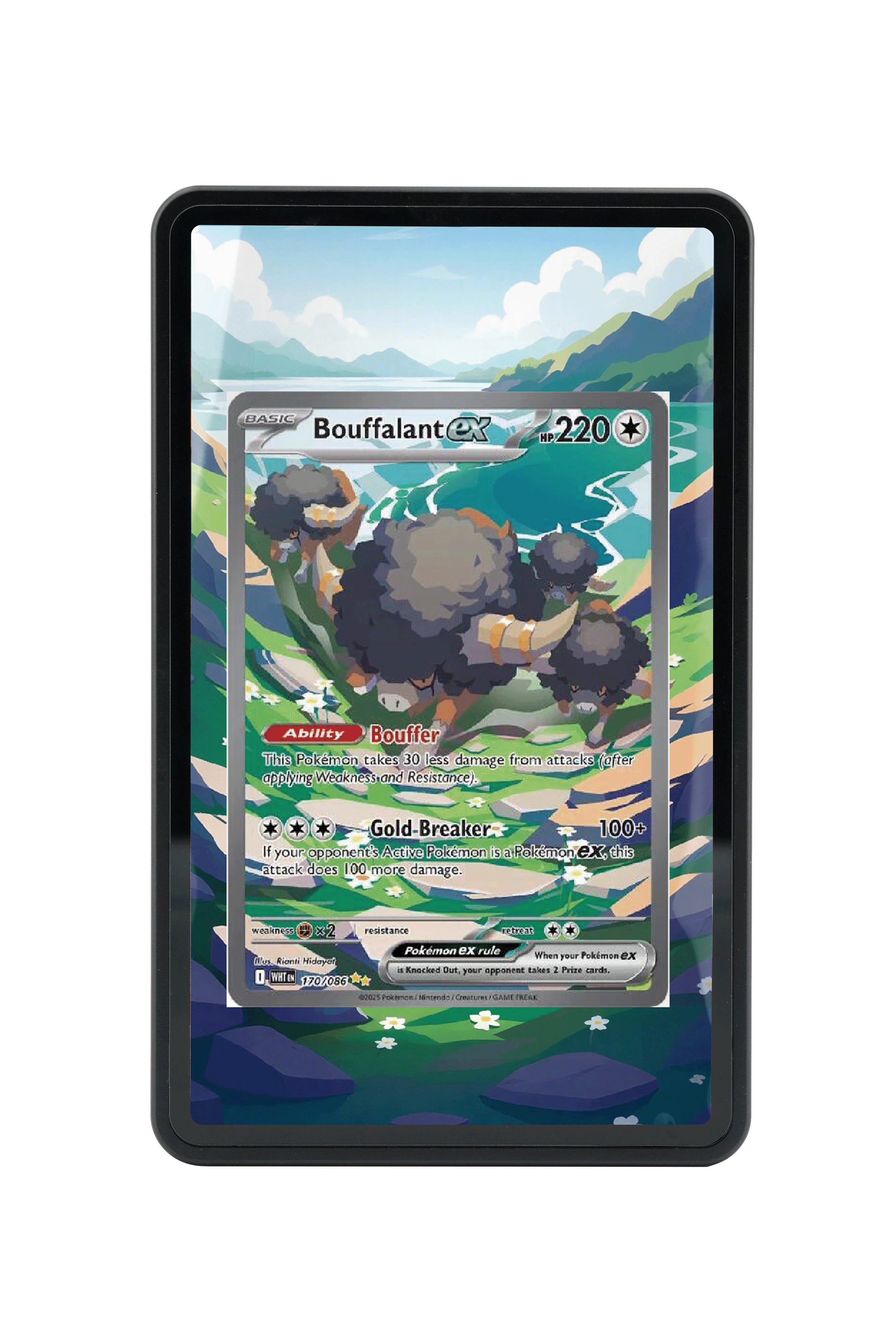 Pokémon TCG Bouffalant ex Scarlet & Violet - White Flare #170/086 Magnetic Card Holder | Gem Mint Sleeve