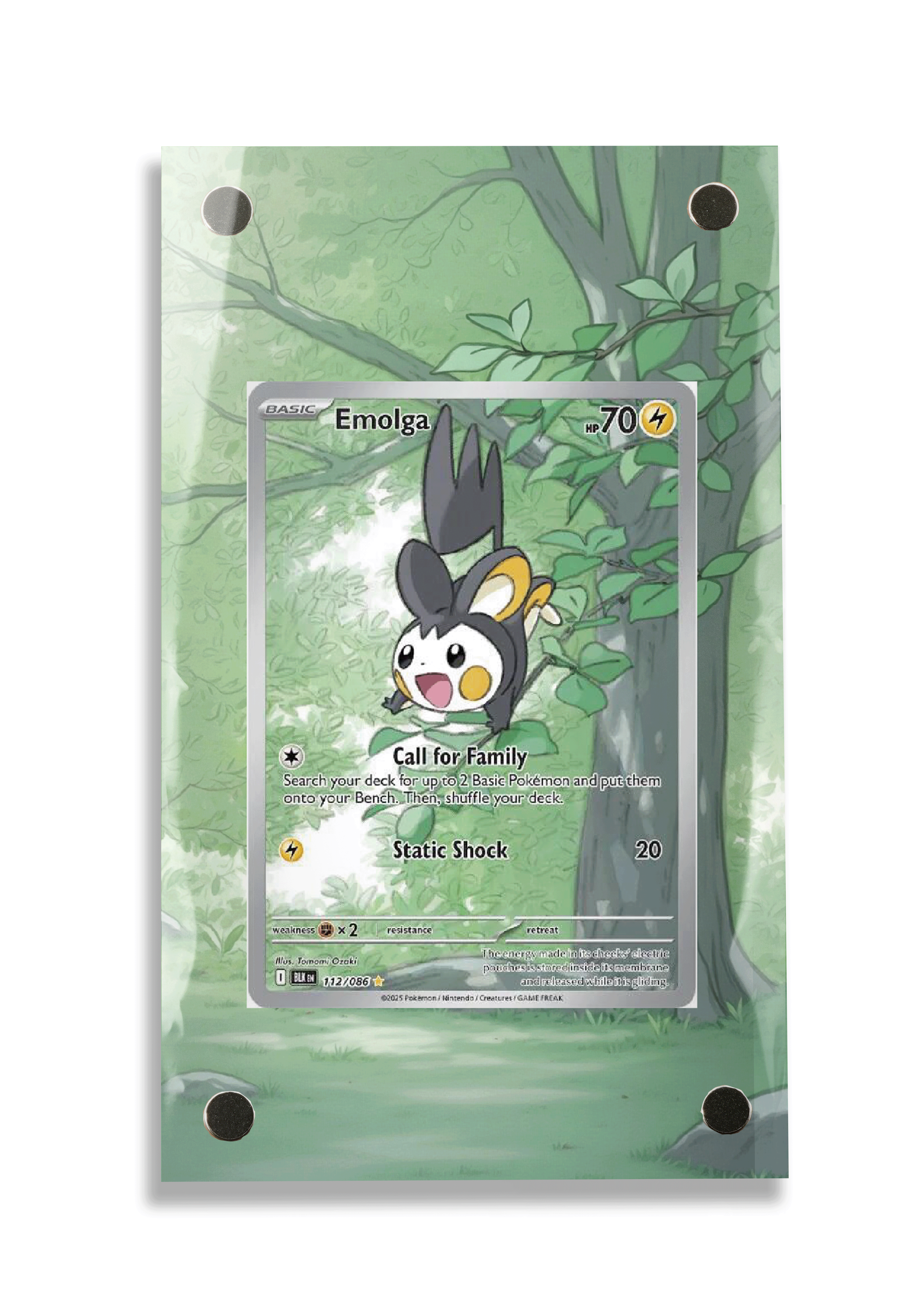 Pokémon TCG Emolga Scarlet & Violet - Black Bolt #112/086 Display Frame | Gem Mint Sleeve