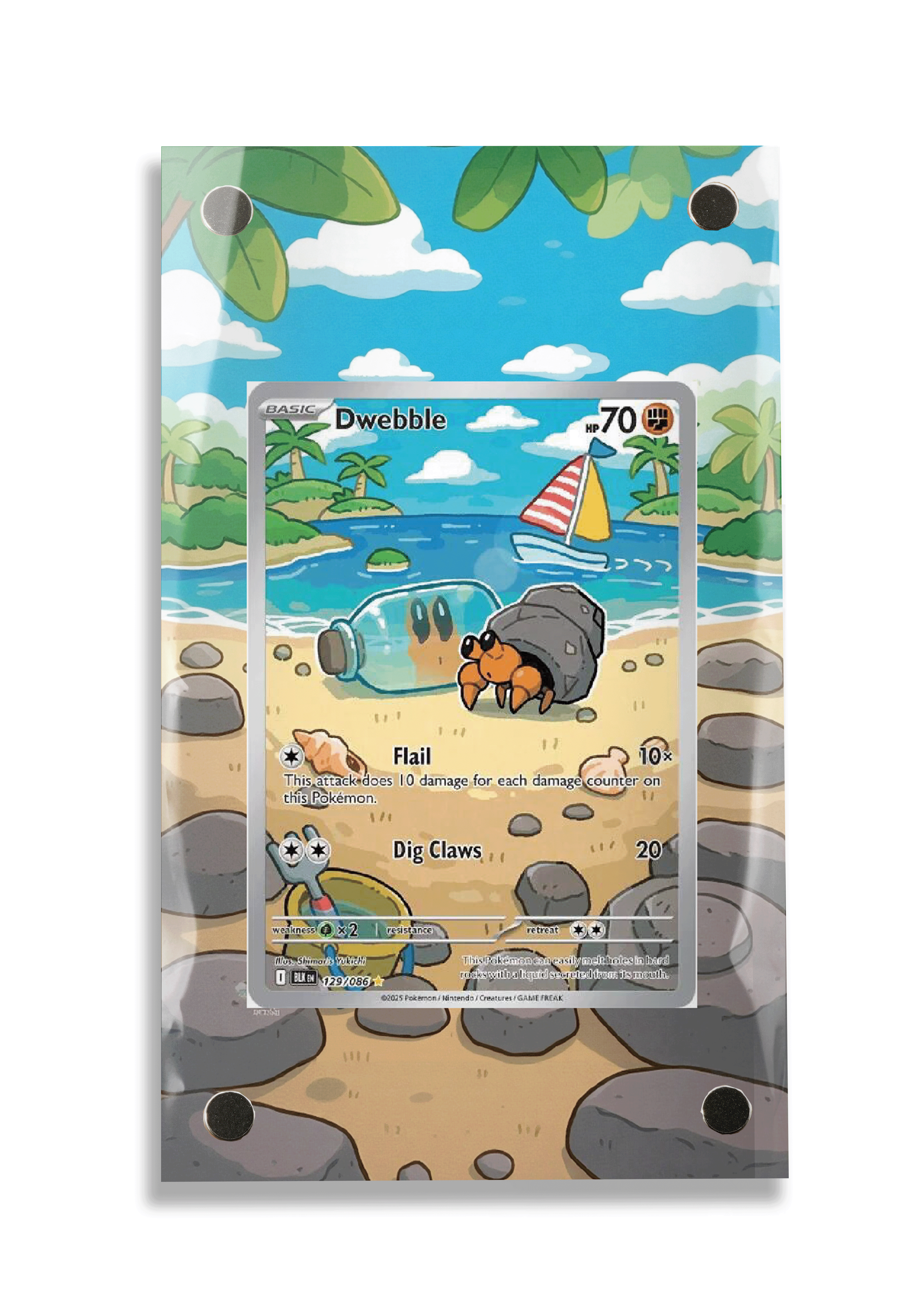 Pokémon TCG Dwebble Scarlet & Violet - Black Bolt #129/086 Display Frame | Gem Mint Sleeve