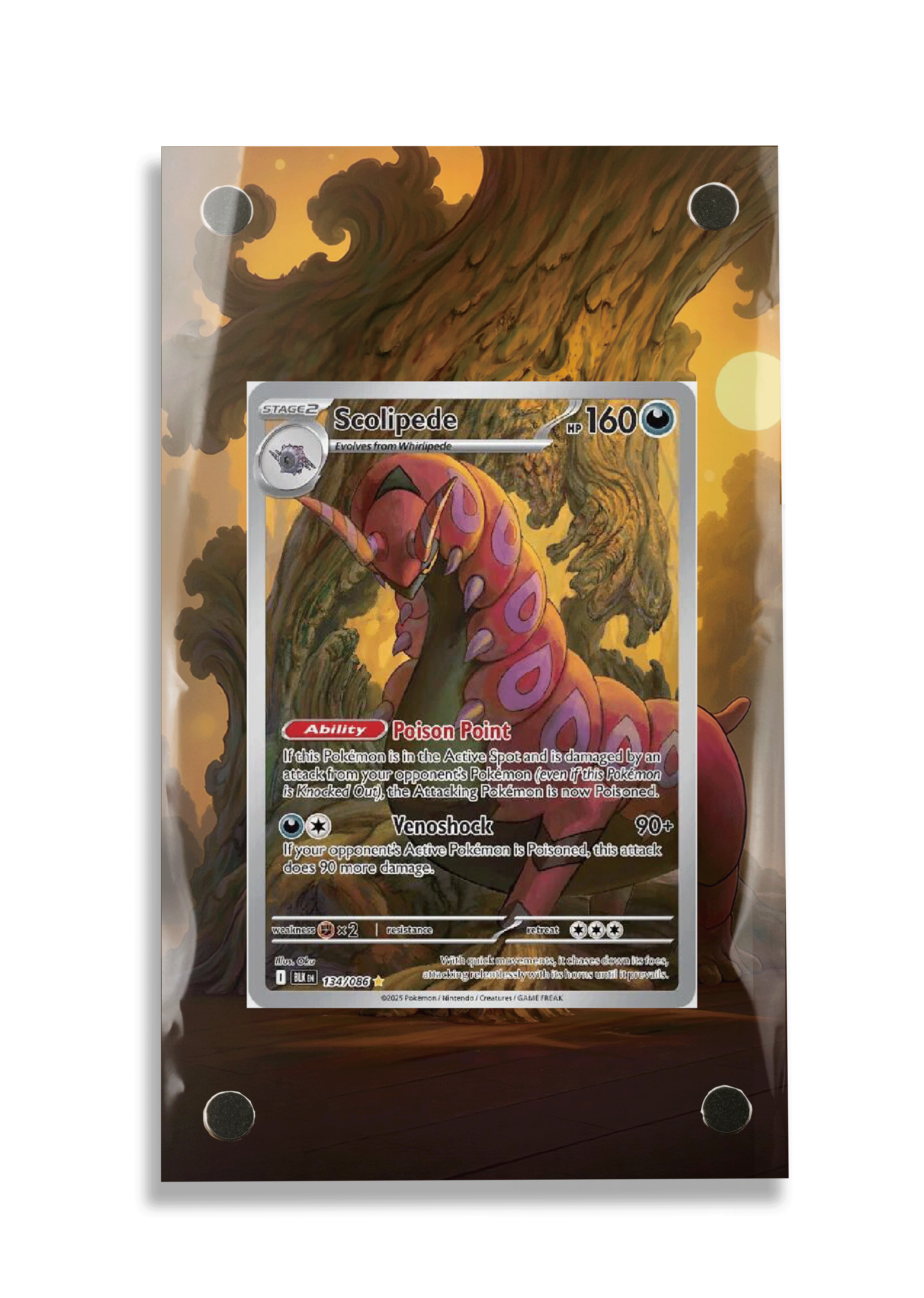 Pokémon TCG Scolipede Scarlet & Violet - Black Bolt #134/086 Display Frame | Gem Mint Sleeve