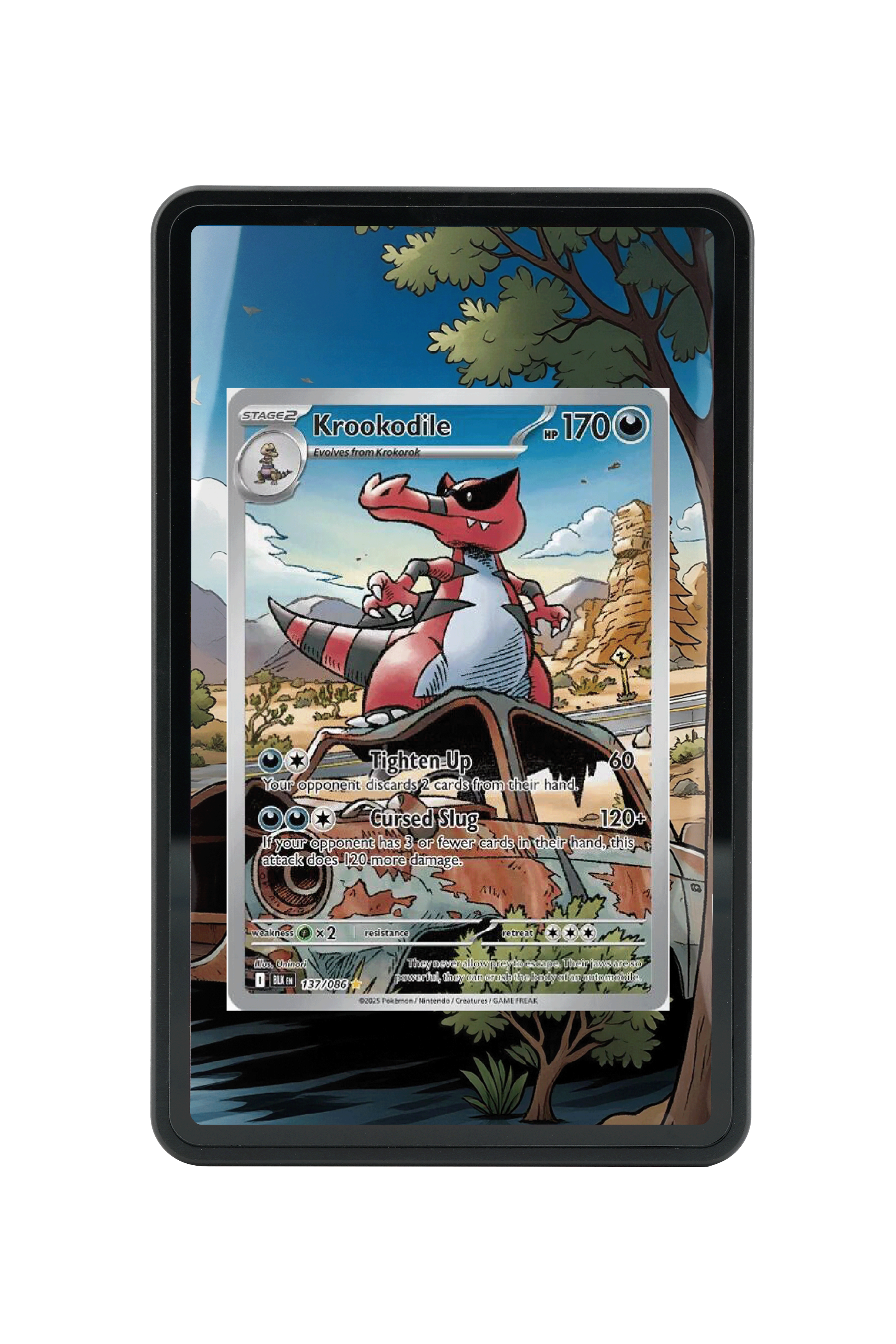 Krookodile-Scarlet & Violet-Black Bolt-[137/086 ]-MAGNETIC CARD HOLDER