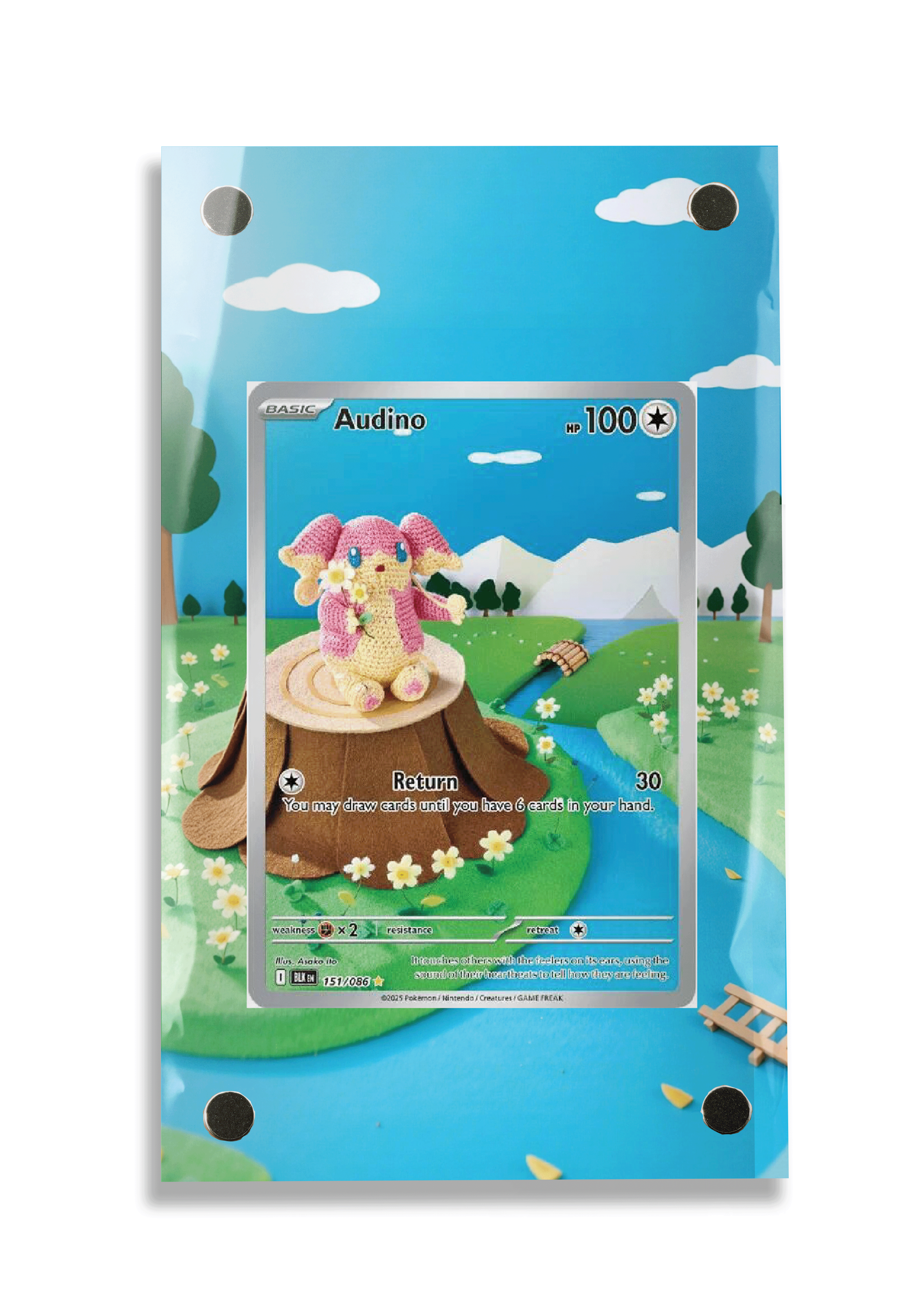 Pokémon TCG Audino Scarlet & Violet - Black Bolt #151/086 Display Frame | Gem Mint Sleeve