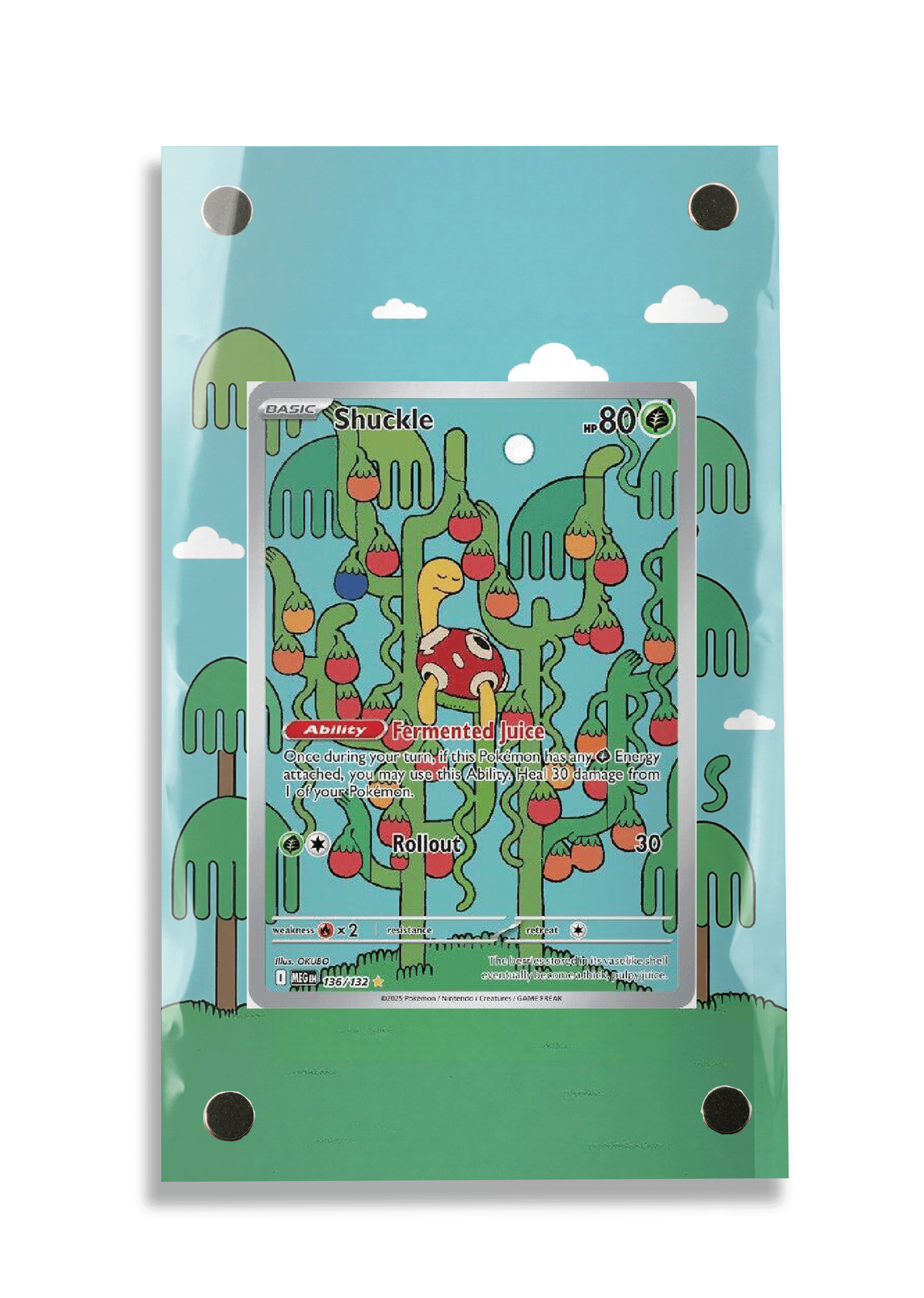 Pokémon TCG Shuckle Mega Evolution #136/132 Display Frame | Gem Mint Sleeve