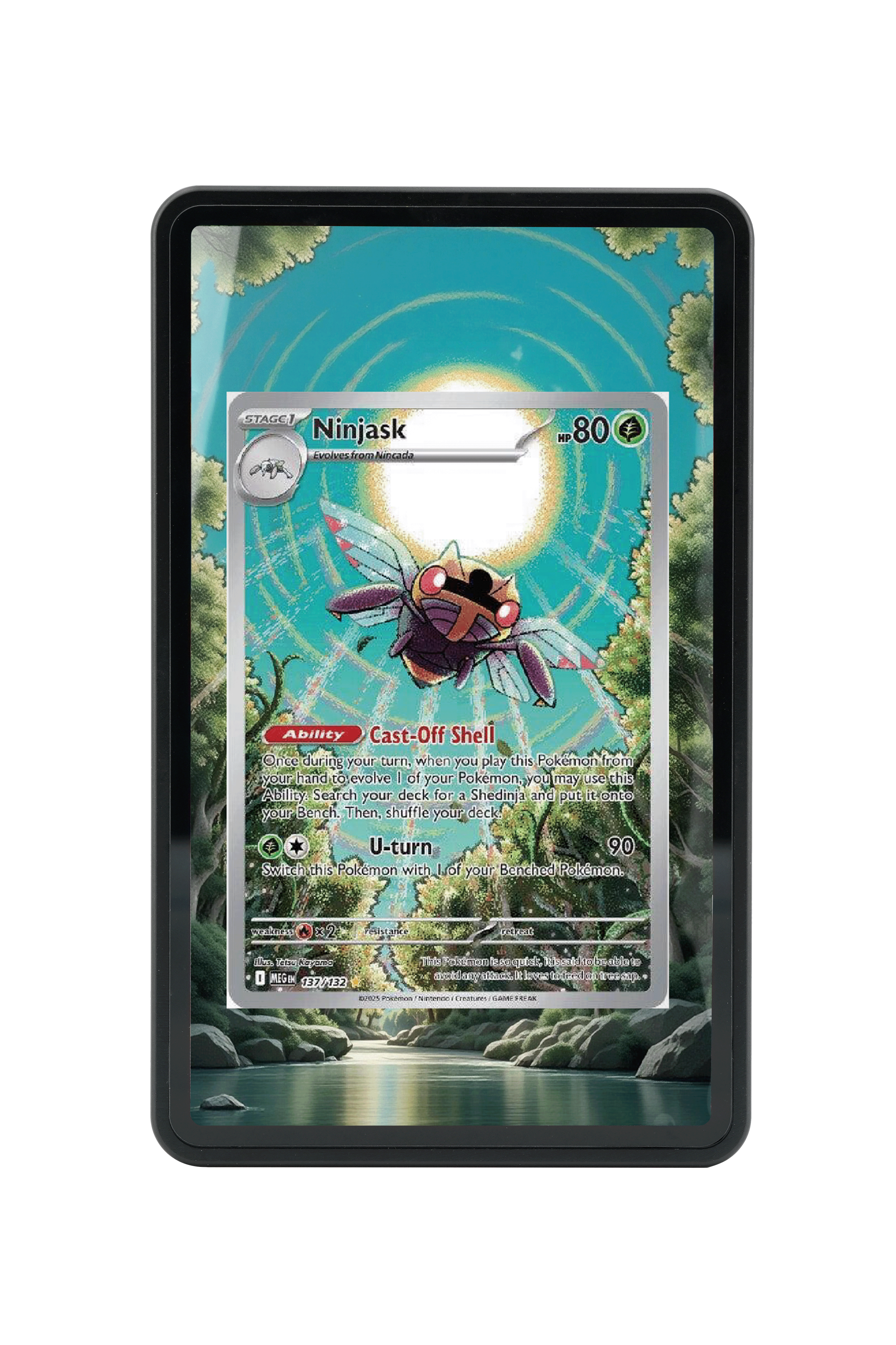 Pokémon TCG Ninjask Mega Evolution #137/132 Magnetic Card Holder | Gem Mint Sleeve