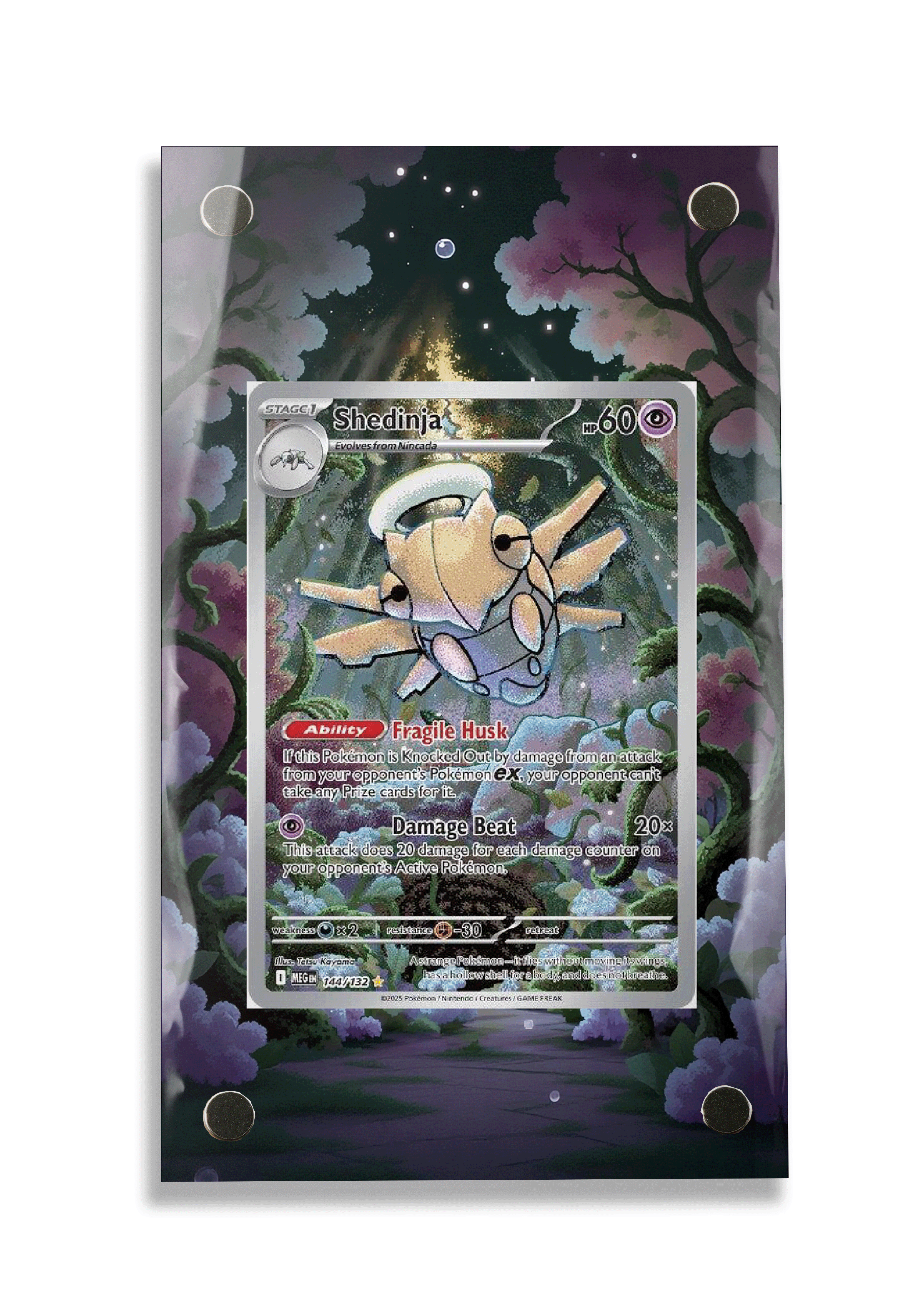 Pokémon TCG Shedinja Mega Evolution #144/132 Display Frame | Gem Mint Sleeve