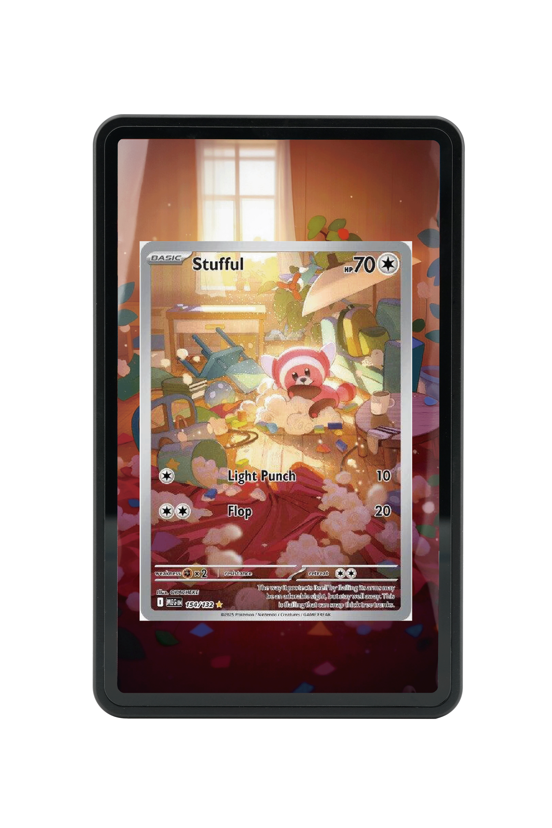 Pokémon TCG Stufful Mega Evolution #154/132 Magnetic Card Holder | Gem Mint Sleeve
