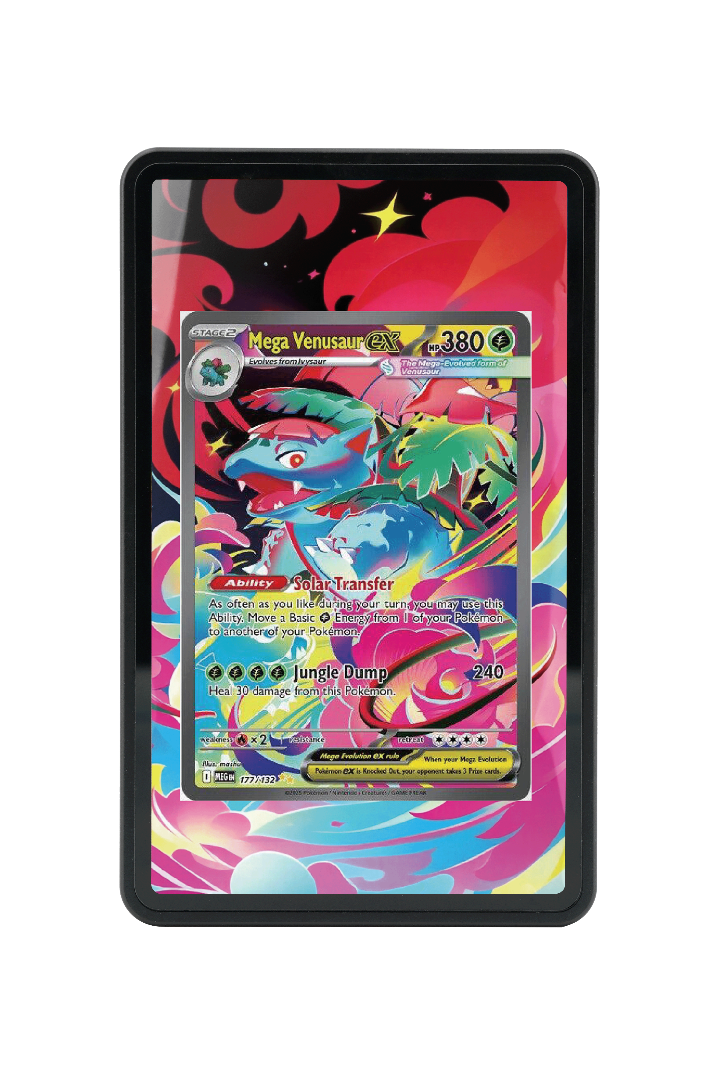 Pokémon TCG Mega Venusaur ex Mega Evolution #177/132 Magnetic Card Holder | Gem Mint Sleeve