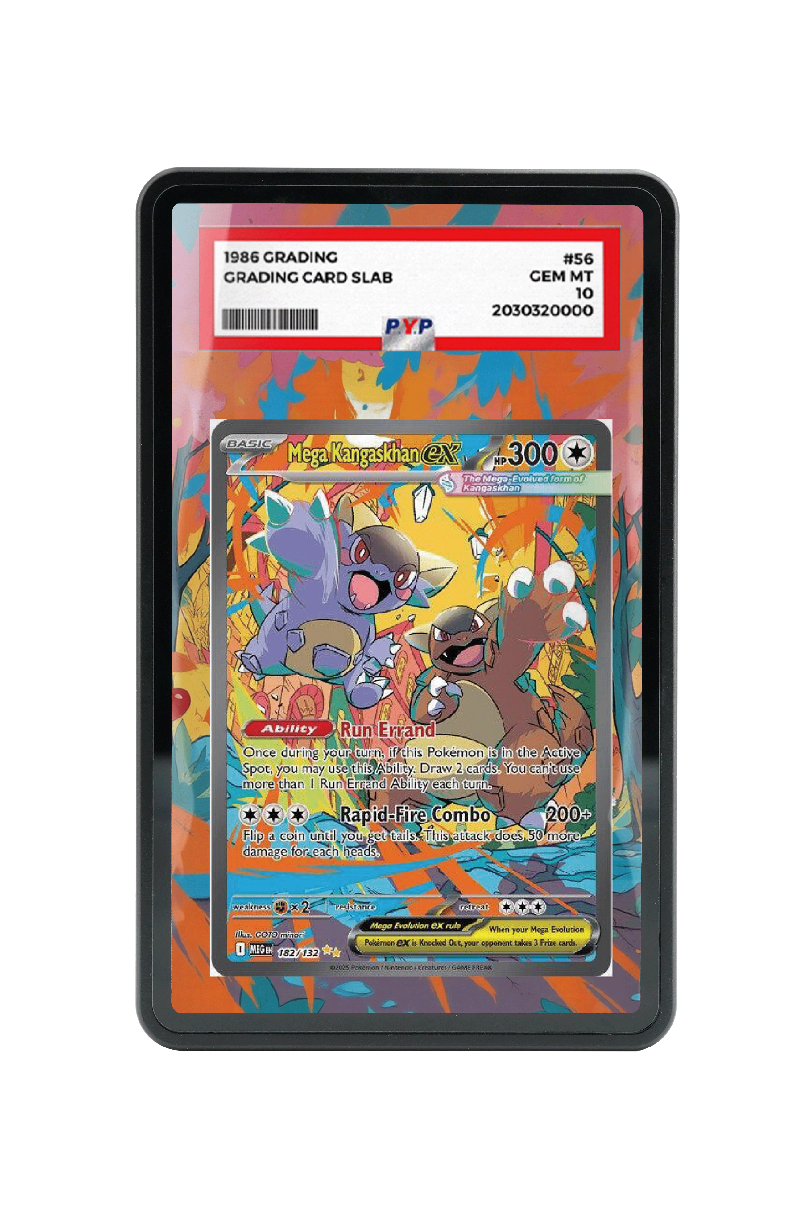 Pokémon TCG Mega Kangaskhan ex Mega Evolution #182/132 PSA Grade Case | Gem Mint Sleeve