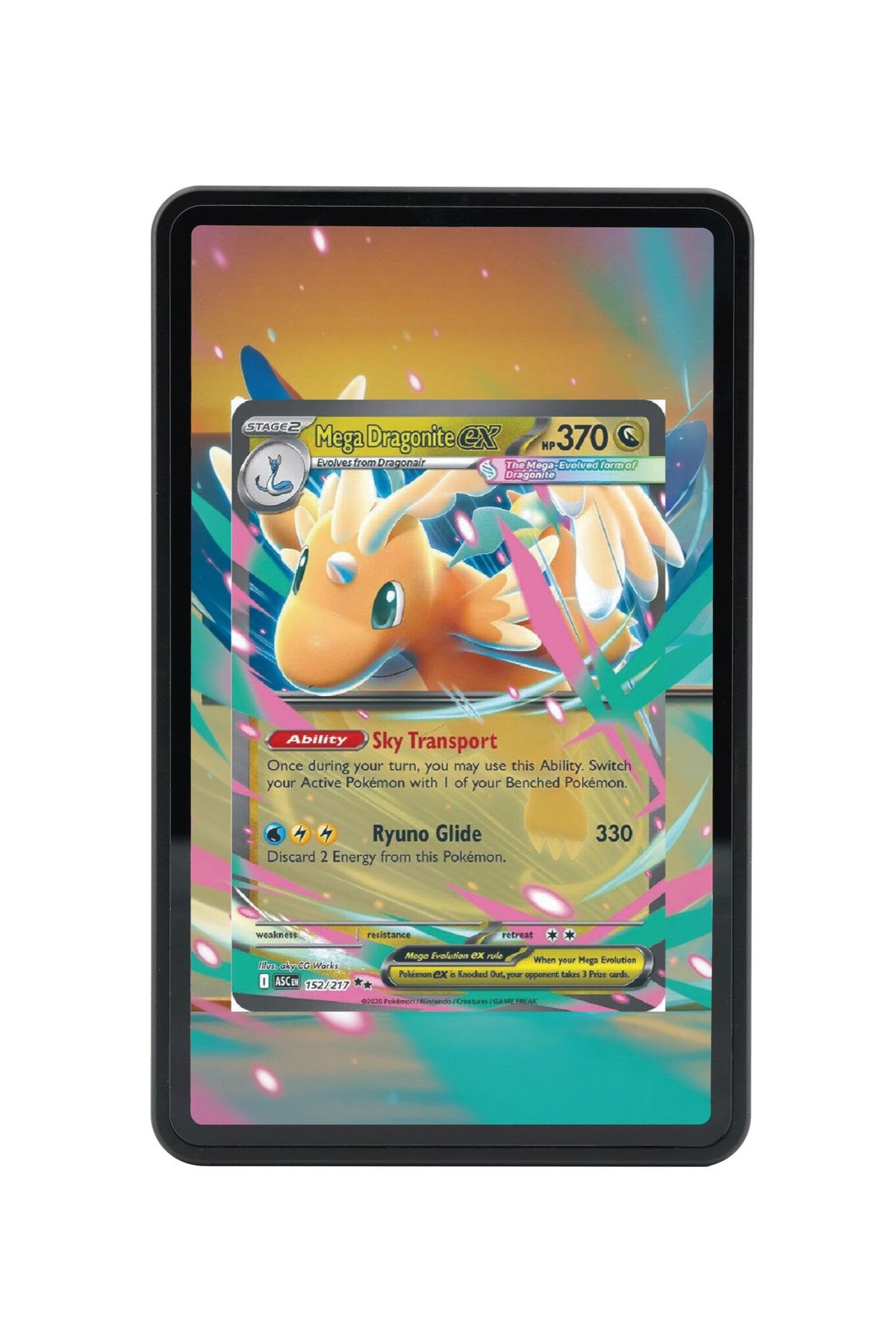 Pokémon TCG Mega Dragonite ex - 152/217 Ascended Heroes #152/217 Magnetic Card Holder | Gem Mint Sleeve