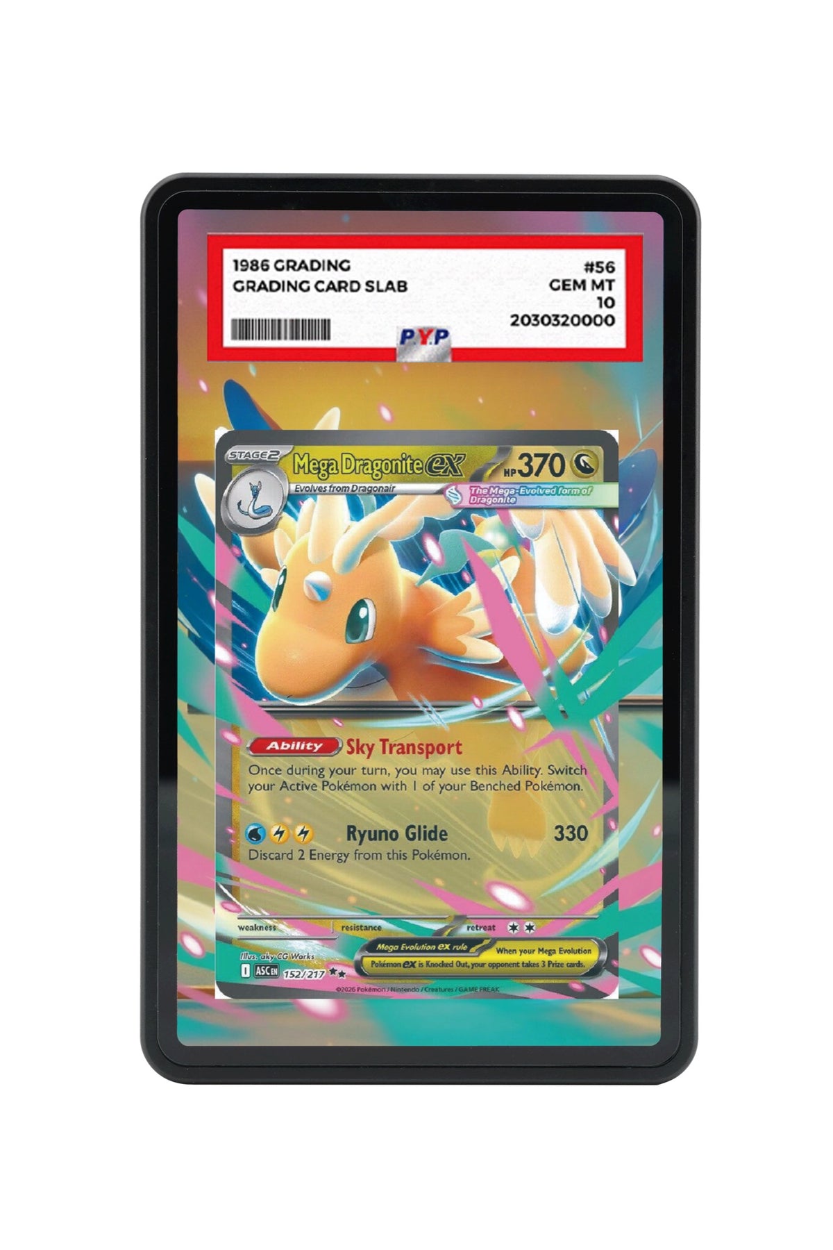 Pokémon TCG Mega Dragonite ex - 152/217 Ascended Heroes #152/217 PSA Grade Case | Gem Mint Sleeve