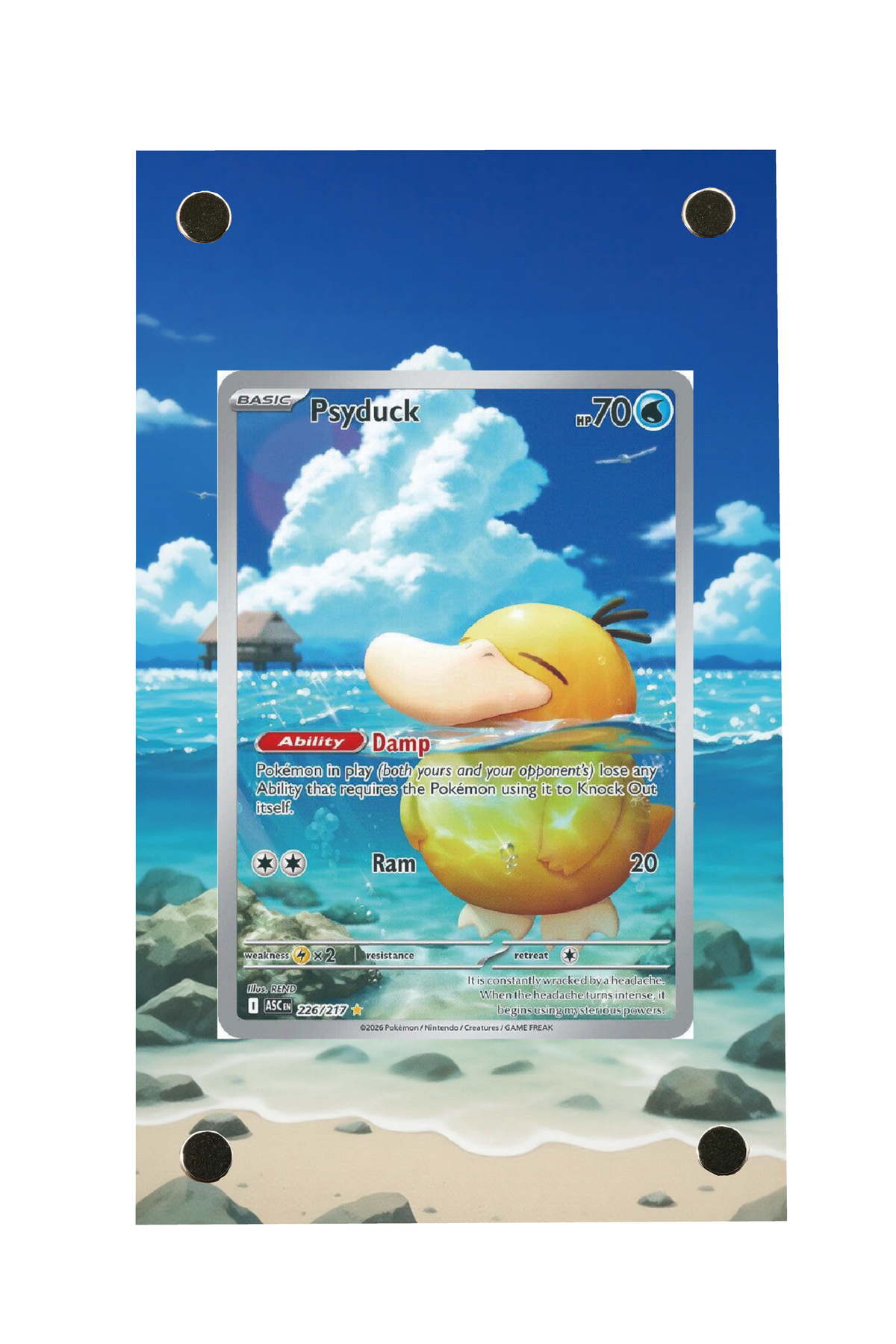 Pokémon TCG Psyduck - 226/217 Ascended Heroes #226/217 Display Frame | Gem Mint Sleeve