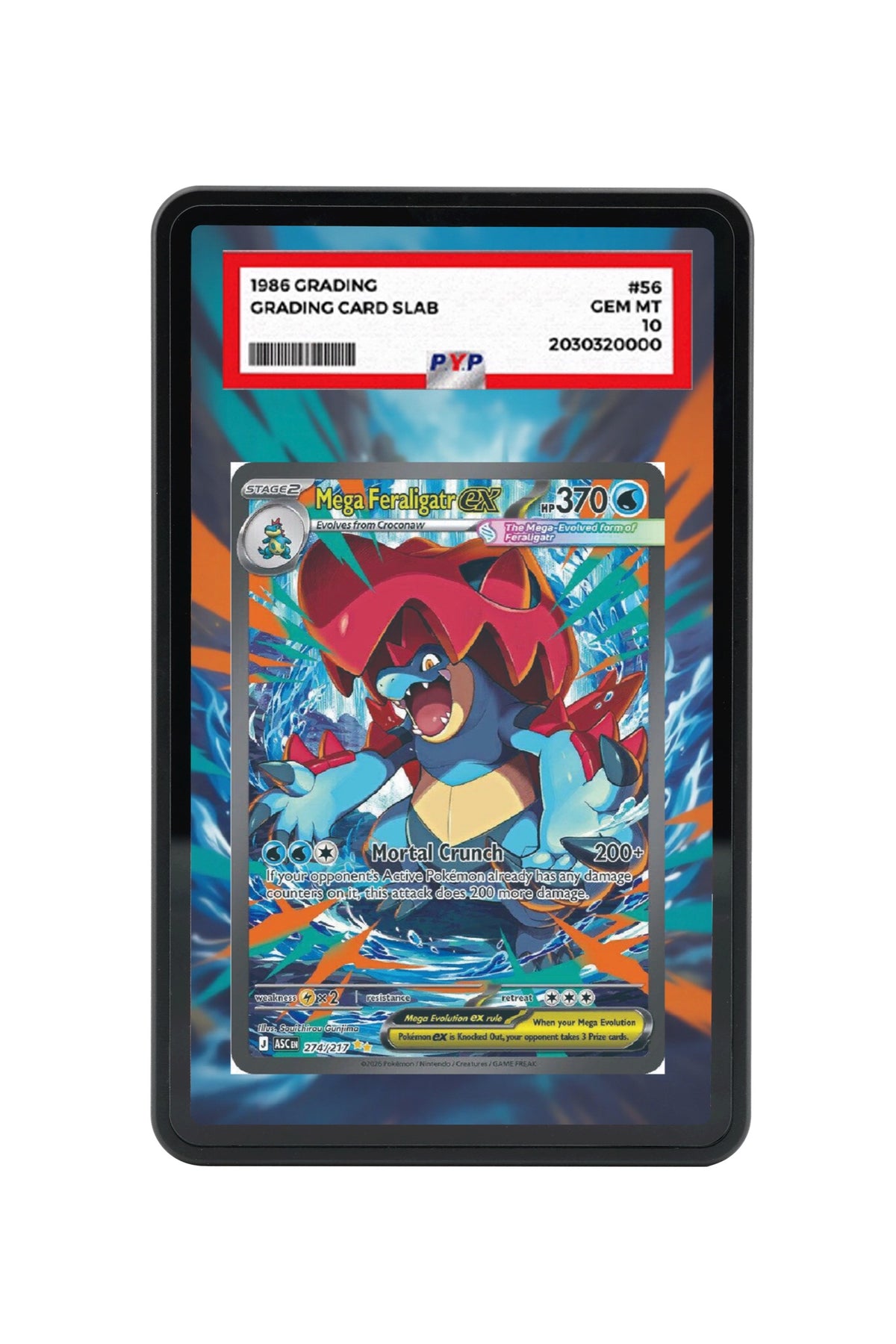 Pokémon TCG Mega Feraligatr ex - 274/217 Ascended Heroes #274/217 PSA Grade Case | Gem Mint Sleeve