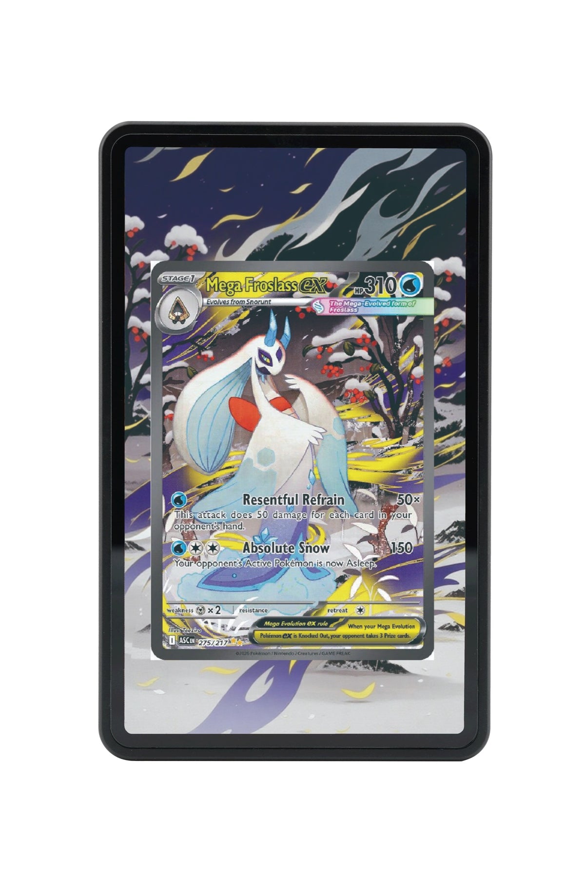 Pokémon TCG Mega Froslass ex - 275/217 Ascended Heroes #275/217 Magnetic Card Holder | Gem Mint Sleeve