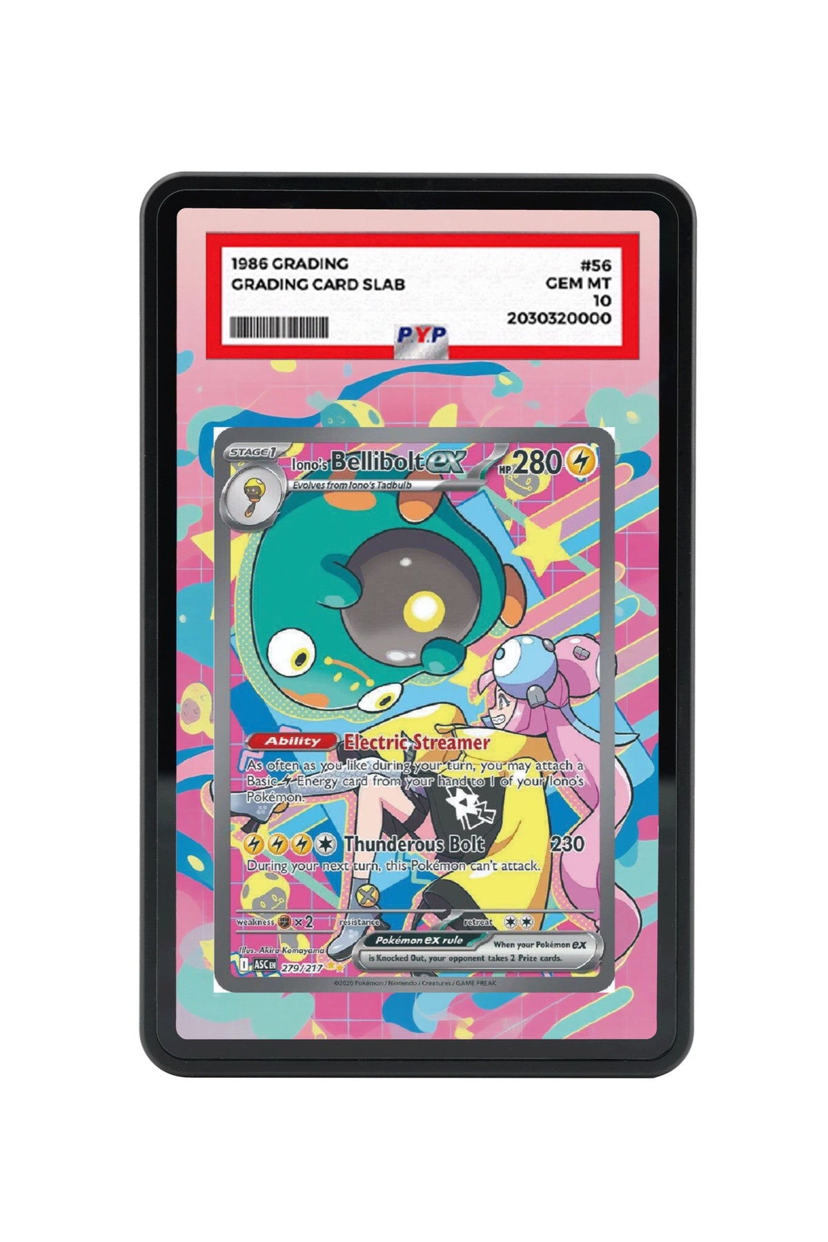 Pokémon TCG Iono's Bellibolt ex - 279/217 Ascended Heroes #279/217 PSA Grade Case | Gem Mint Sleeve