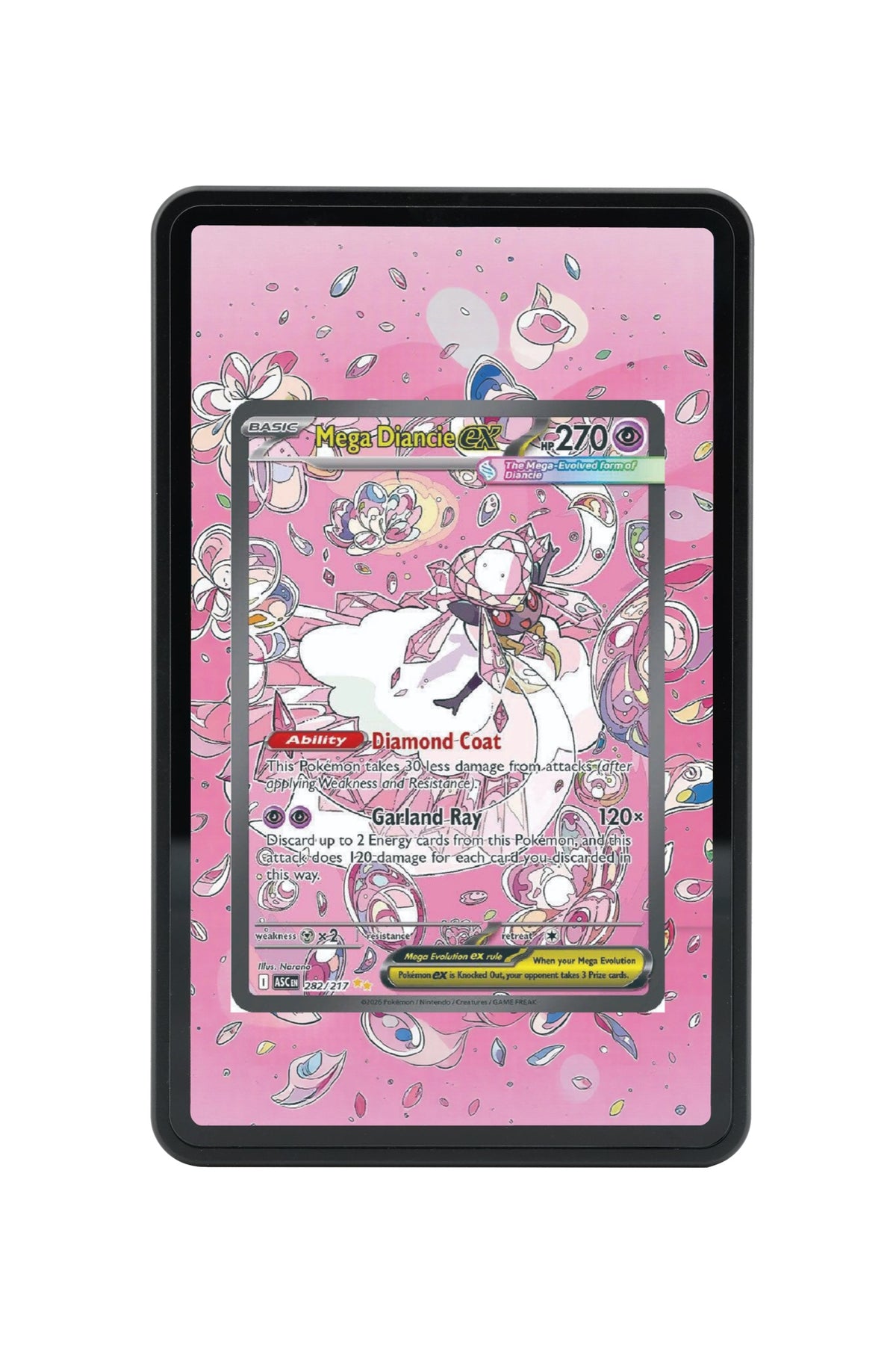 Pokémon TCG Mega Diancie ex - 282/217 Ascended Heroes #282/217 Magnetic Card Holder | Gem Mint Sleeve