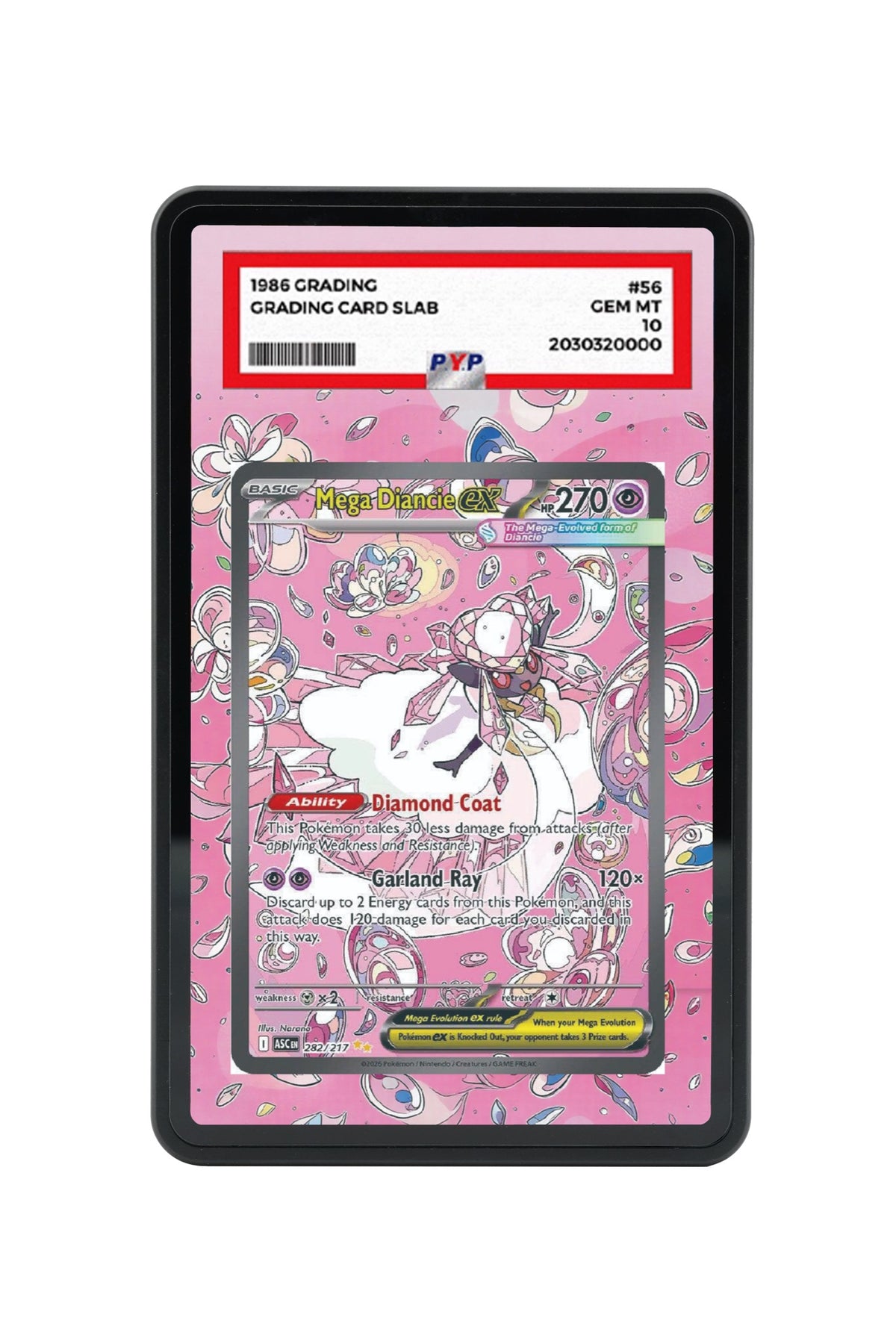 Pokémon TCG Mega Diancie ex - 282/217 Ascended Heroes #282/217 PSA Grade Case | Gem Mint Sleeve