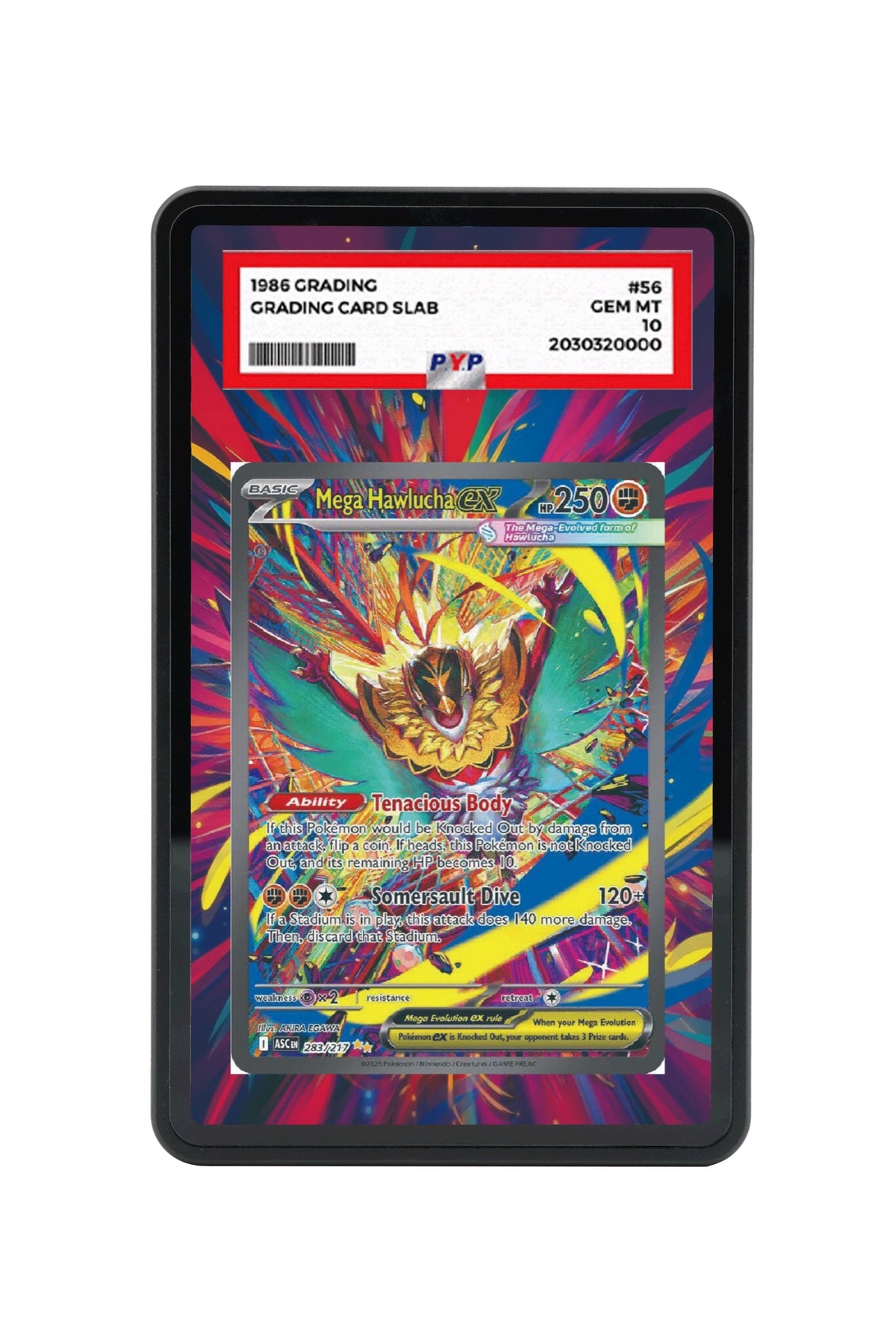 Pokémon TCG Mega Hawlucha ex - 283/217 Ascended Heroes #283/217 PSA Grade Case | Gem Mint Sleeve