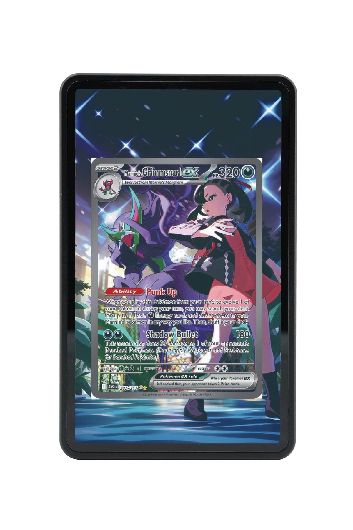 Pokémon TCG Marnie's Grimmsnarl ex Ascended Heroes #287/217 Magnetic Card Holder | Gem Mint Sleeve