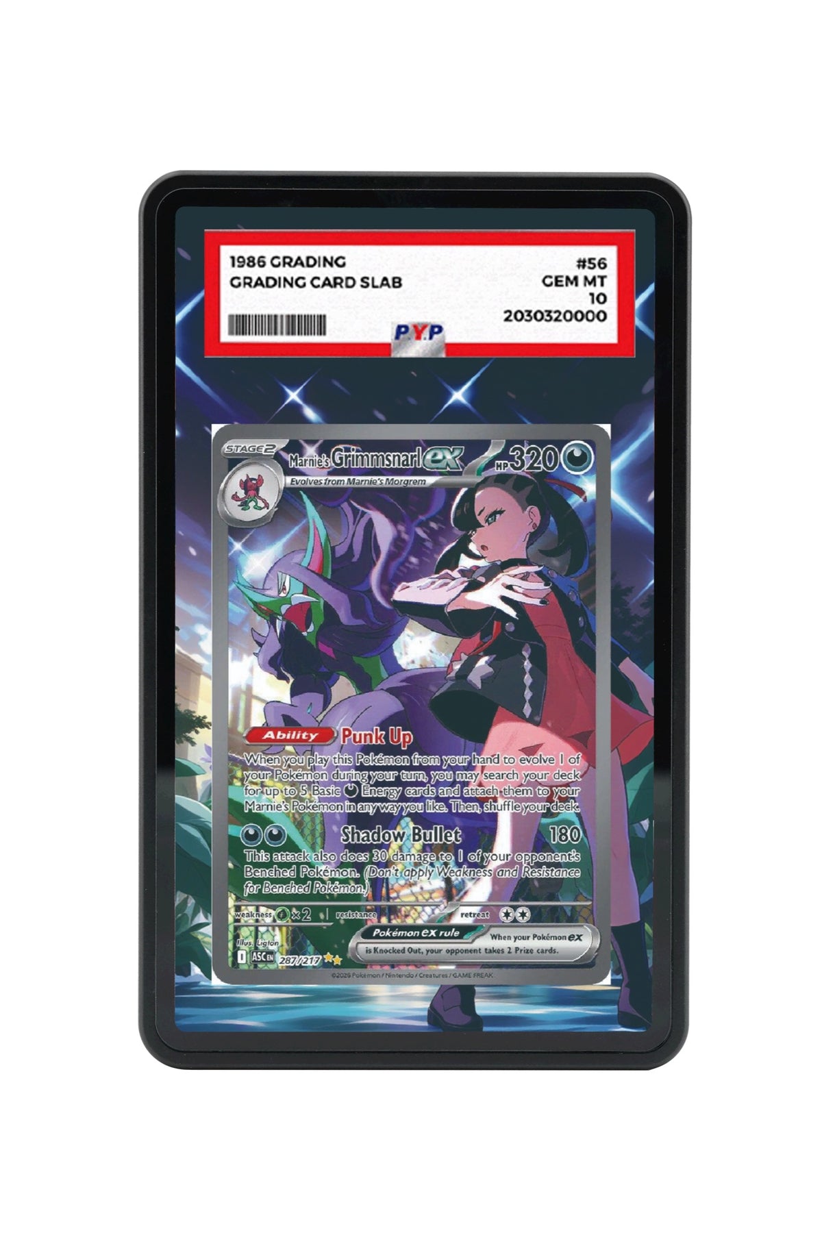 Pokémon TCG Marnie's Grimmsnarl ex Ascended Heroes #287/217 PSA Grade Case | Gem Mint Sleeve