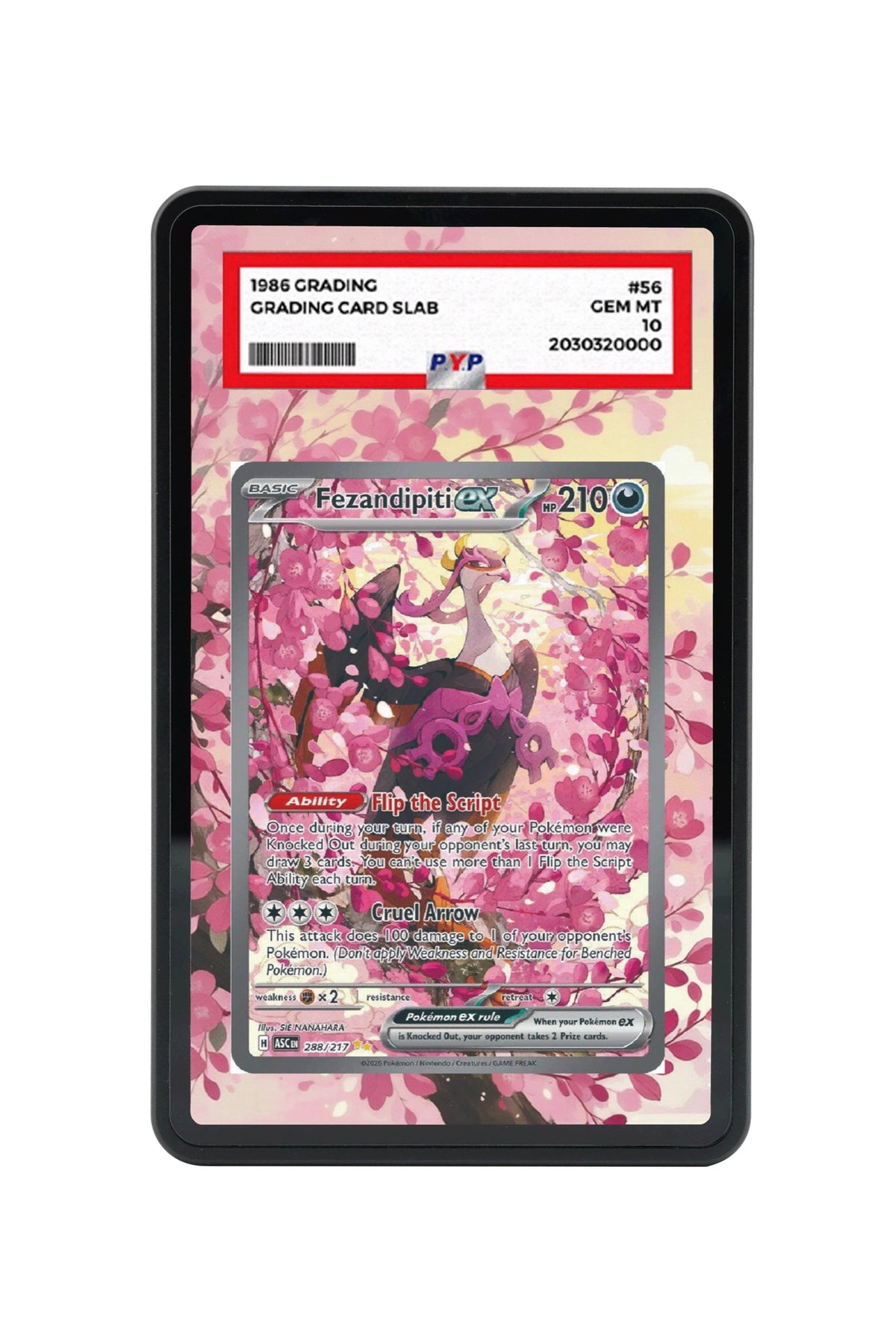 Pokémon TCG Fezandipiti ex - 288/217 Ascended Heroes #288/217 PSA Grade Case | Gem Mint Sleeve