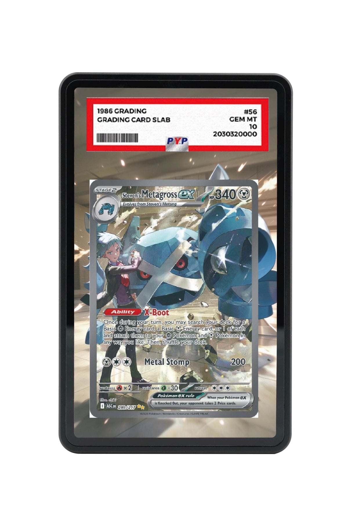 Pokémon TCG Steven's Metagross ex Ascended Heroes #289/217 PSA Grade Case | Gem Mint Sleeve